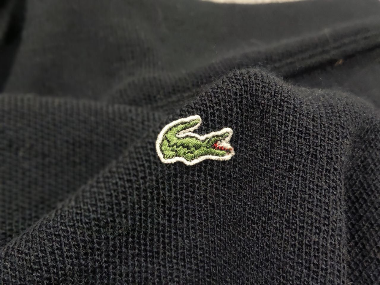 Lacoste Vintage 90's Lacoste Navy Blue Wool Crew Chek Sweater Size US XL / EU 56 / 4 - 17 Thumbnail
