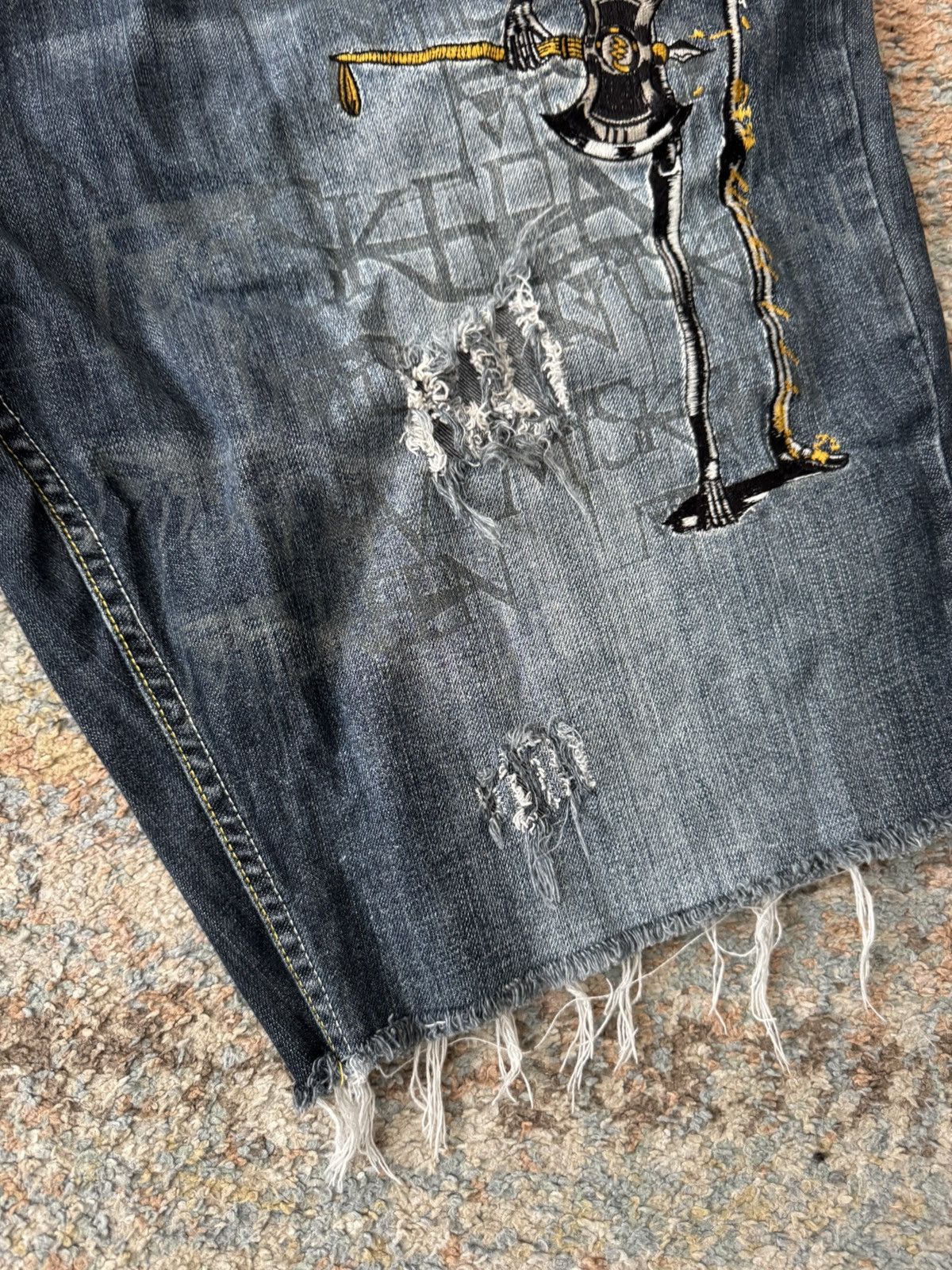 JNCO × Vintage VTG Y2K Miskeen Jnco Pirate Jean Shorts Rave Baggy 44 Size US 34 / EU 50 - 3 Thumbnail