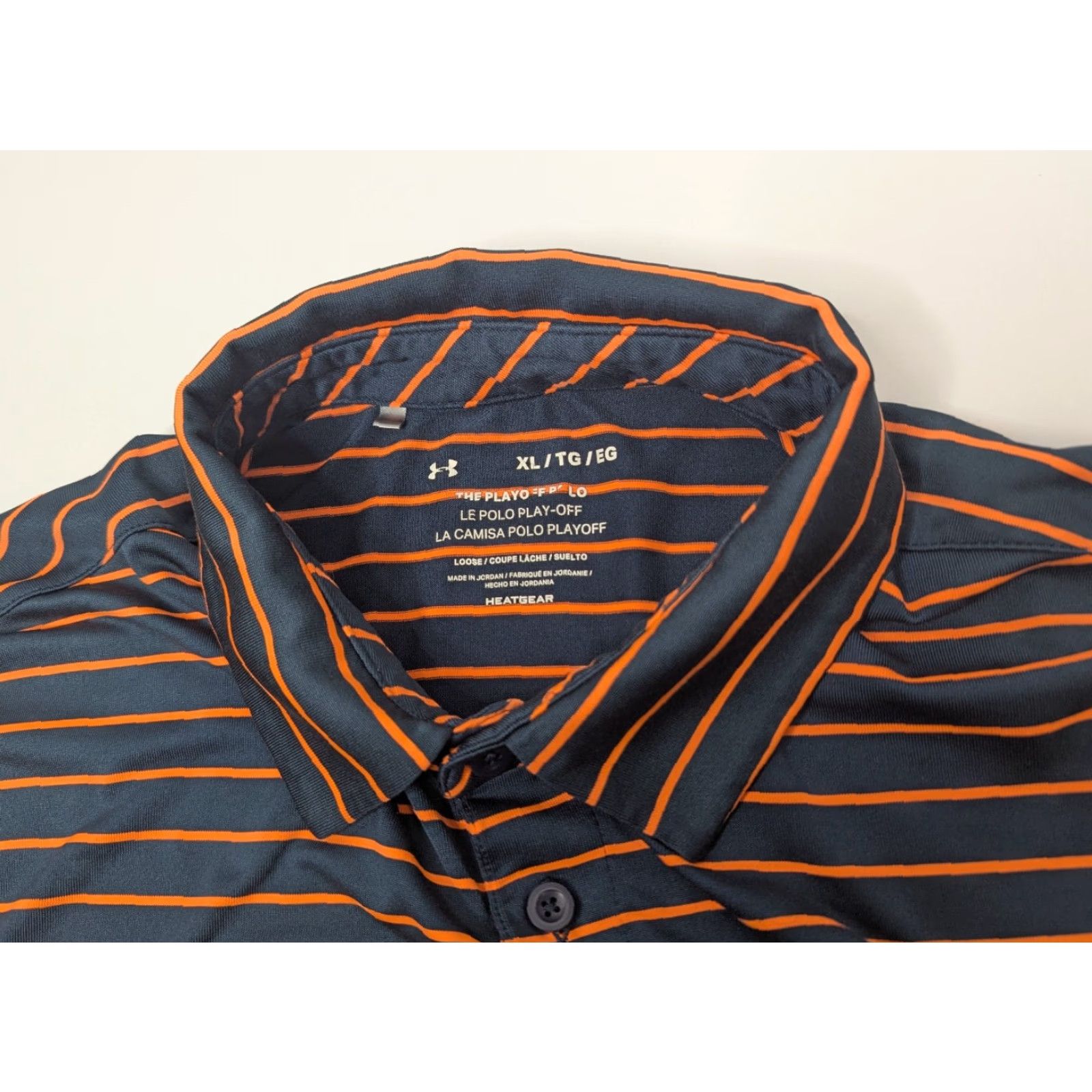 Under Armour Under Armour Polo Shirt Men XL Navy Blue Striped Athletic Quick Dry Moisture Wicking Golf Shirt Size US XL / EU 56 / 4 - 6 Thumbnail