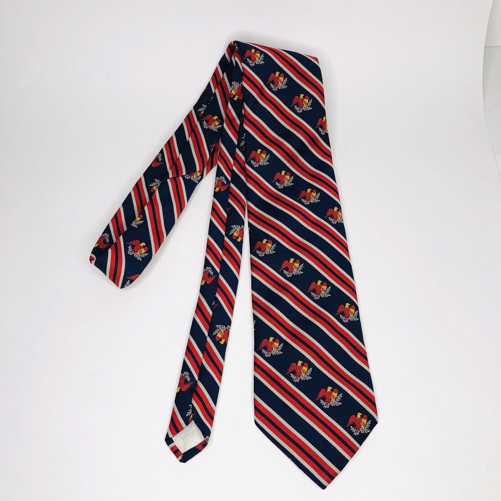 Other Prince Consort Men Tie Eagle Red Navy Stripped Size ONE SIZE - 1 Thumbnail