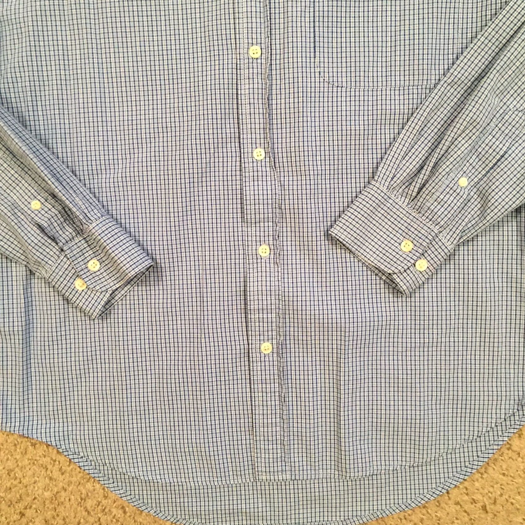 Old Navy Old Navy Shirt Mens Large Blue Plaid Long Sleeve Button-Up Regular Cotton Button-Down Collar Shirt Size US L / EU 52-54 / 3 - 4 Thumbnail