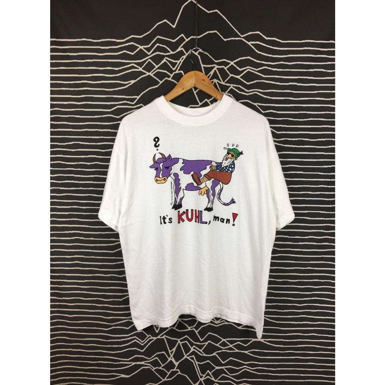 Vintage Vtg 00s It's kuhl, Man! Cow Cartoon Graphic Funny Humor Tee Size US L / EU 52-54 / 3 - 2 Thumbnail