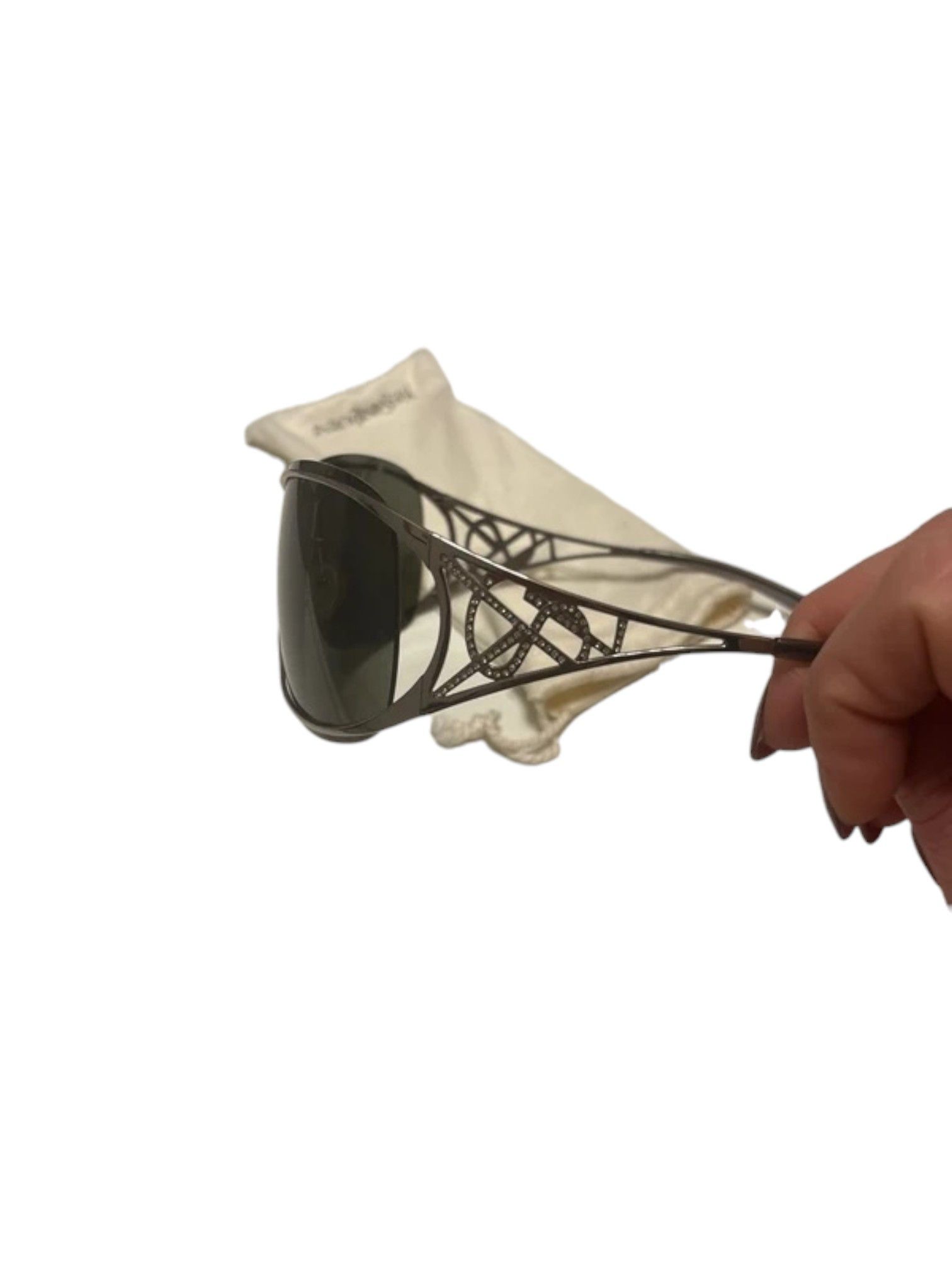 Saint Laurent Paris Saint Laurent Shield Sunglasses Rhinestone Filigree Temples Size ONE SIZE - 2 Thumbnail