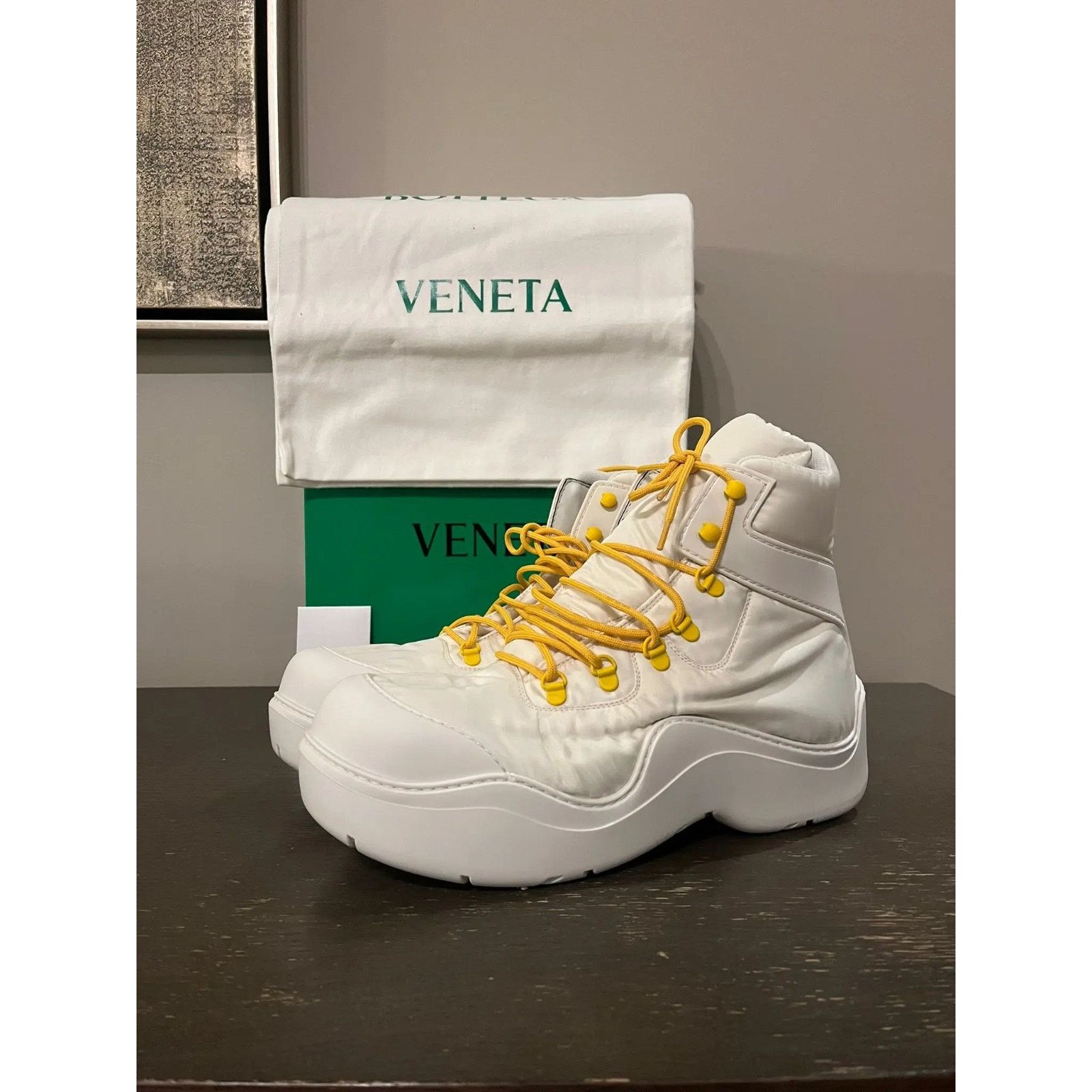 Bottega Veneta o1rshd1 Puddle Bomber Boots in String / Egg Yolk 43 Size US 10 / EU 43 - 1 Thumbnail