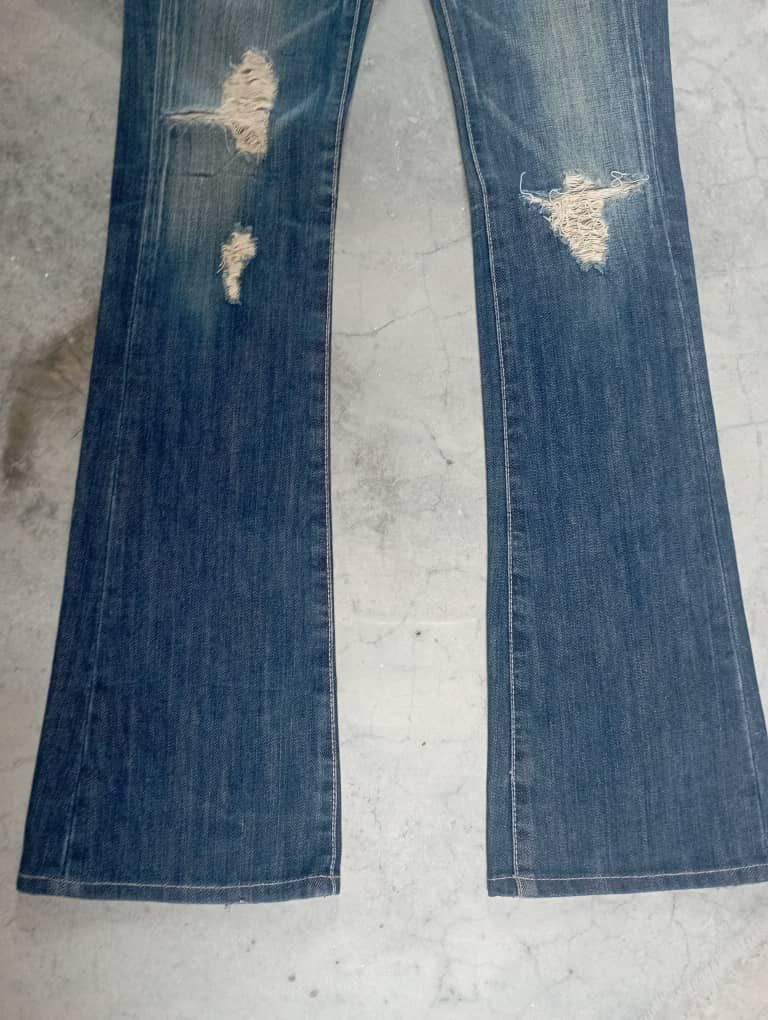 Tornado Mart Flare Jeans Made In Japan Mud Rusty Black By Moussy Bootcut Size 24" / US 00 / IT 34 - 4 Thumbnail