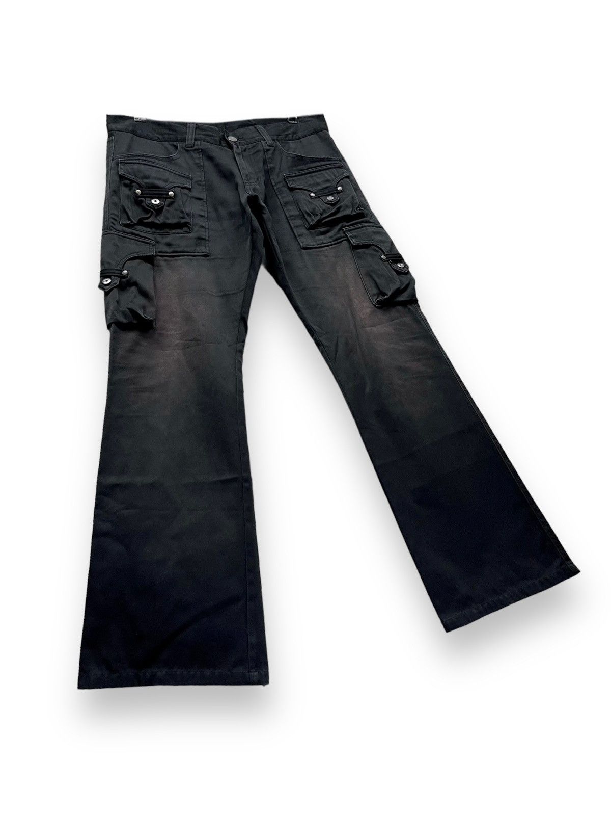 Tornado Mart Vintage TORNADO MART Rusty Black Bush Cargo Minimalist Flare Size US 32 / EU 48 - 3 Thumbnail