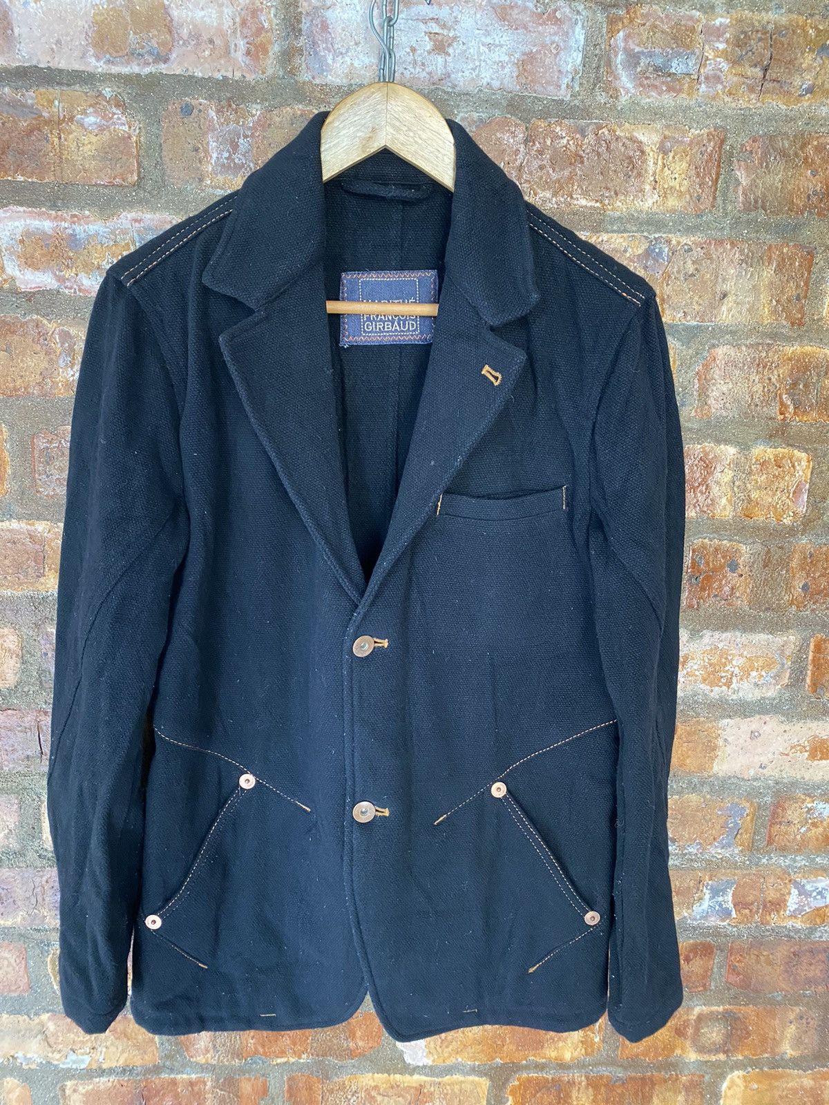Marithe + Francois Girbaud Vtg MFG Gold Contra Stitch wool Jacket Size US M / EU 48-50 / 2 - 2 Thumbnail