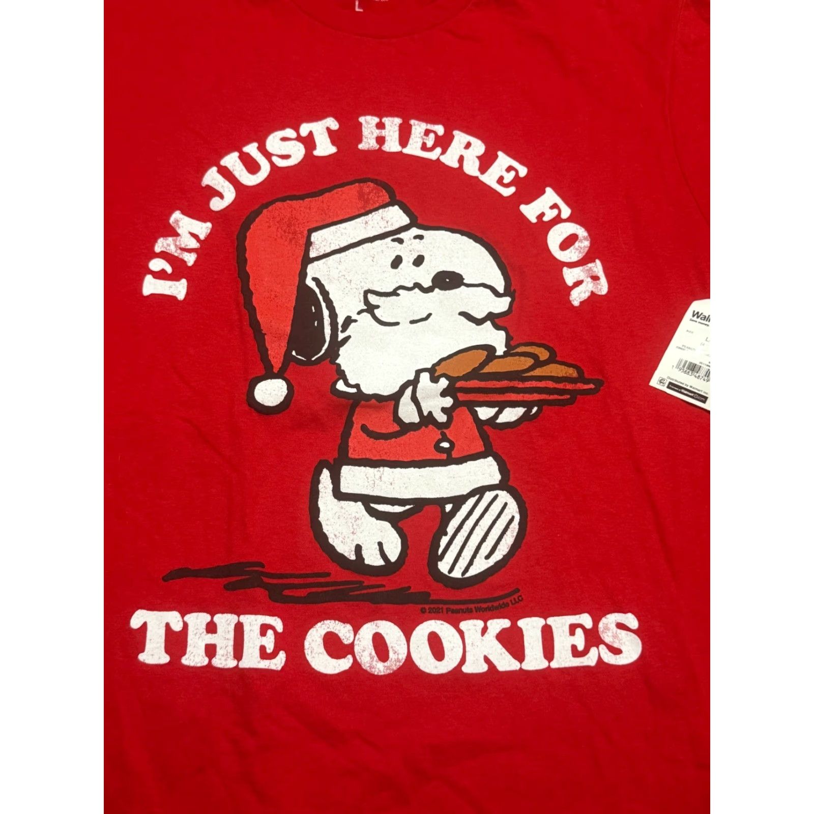 Peanuts Peanuts Shirt Mens Large Red I'm Just here for the Cookies Snoopy T-Shirt Size US L / EU 52-54 / 3 - 5 Thumbnail