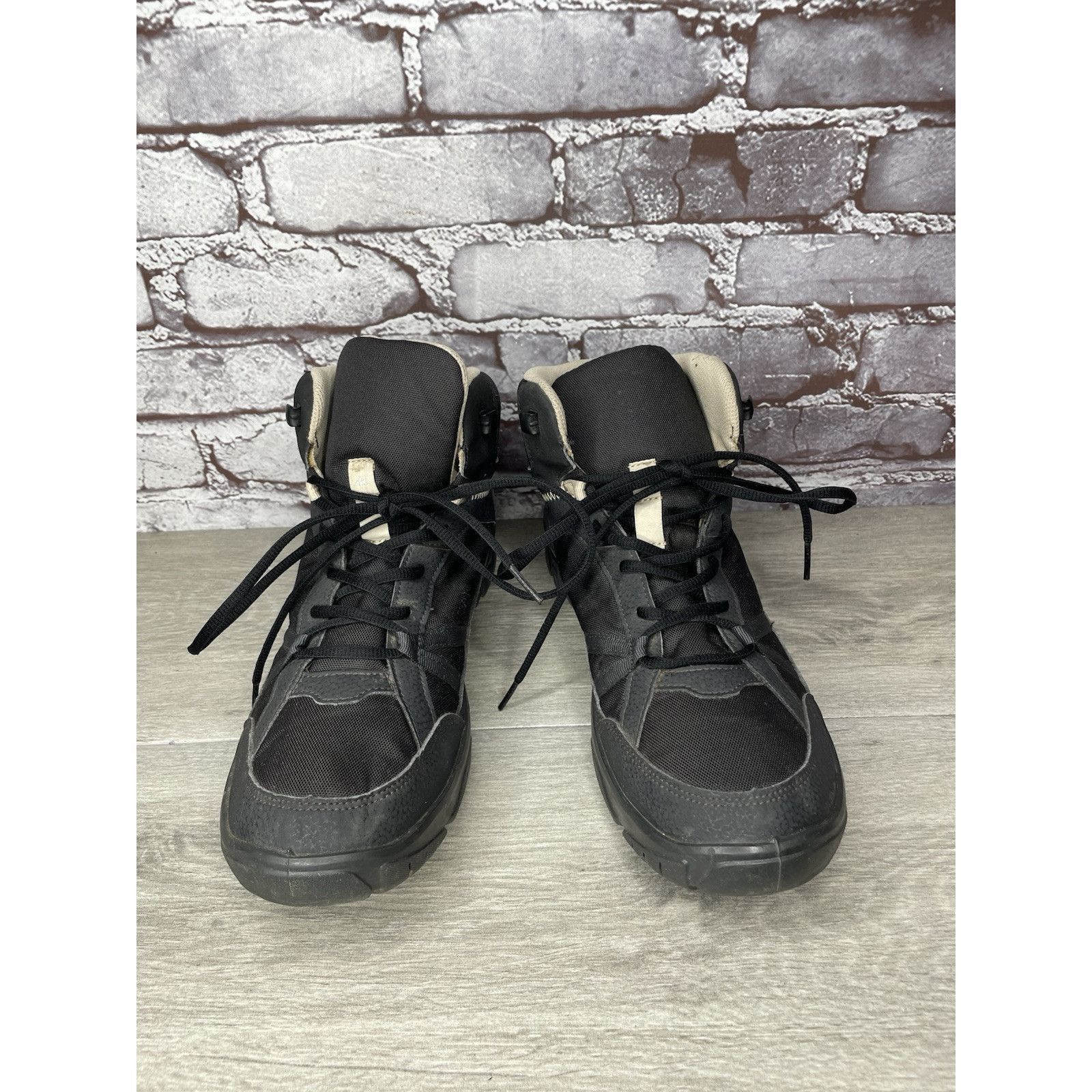 Other Quechua NH100 Black Mesh Lace Up Synthetic Mid Hiking Boots Size US 11.5 / EU 44-45 - 4 Thumbnail