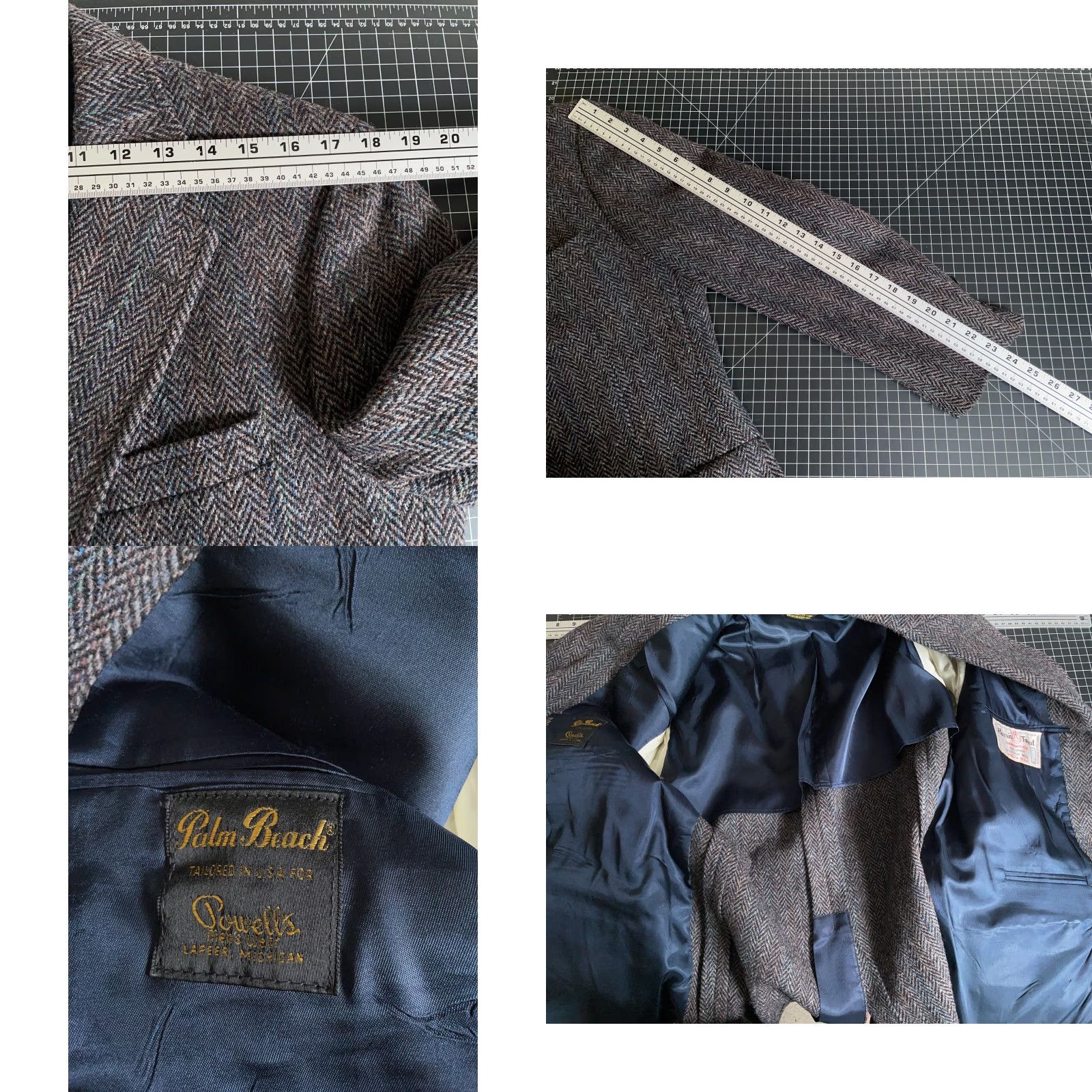 Harris Tweed VINTAGE Harris Tweed Blazer Men’s 40 Regular Gray Herringbone Wool Classic Preppy Size 40R - 8 Thumbnail