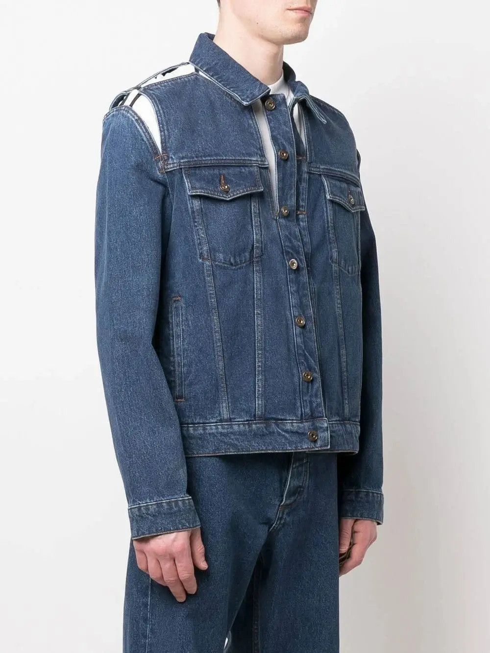 Y/Project o1mle0925 Classic Peep Show Denim Jacket in Blue Size US L / EU 52-54 / 3 - 4 Thumbnail