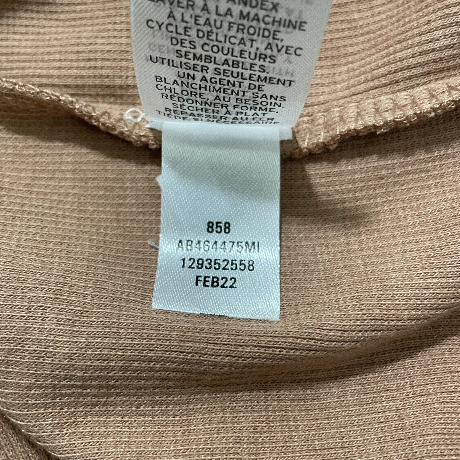 Nordstrom Abound Lettuce Edge Mini Dress Tan Ruched Organic Cotton Size M / US 6-8 / IT 42-44 - 10 Thumbnail