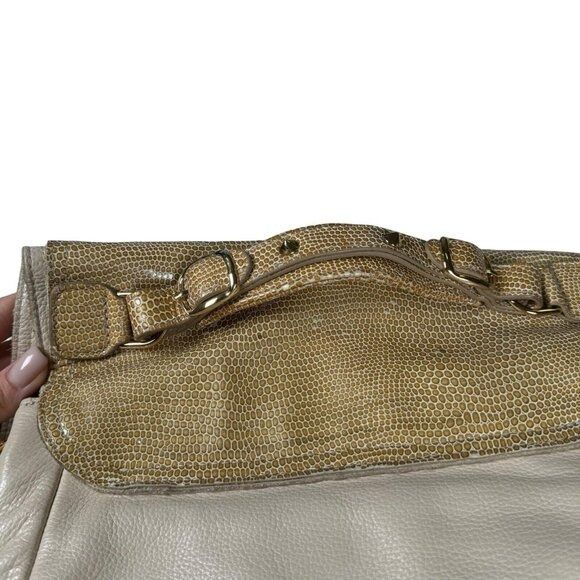 Genuine Leather CC Skye Onie Messenger Crossbody Bag Snake Embossed in Beige Size ONE SIZE - 14 Thumbnail