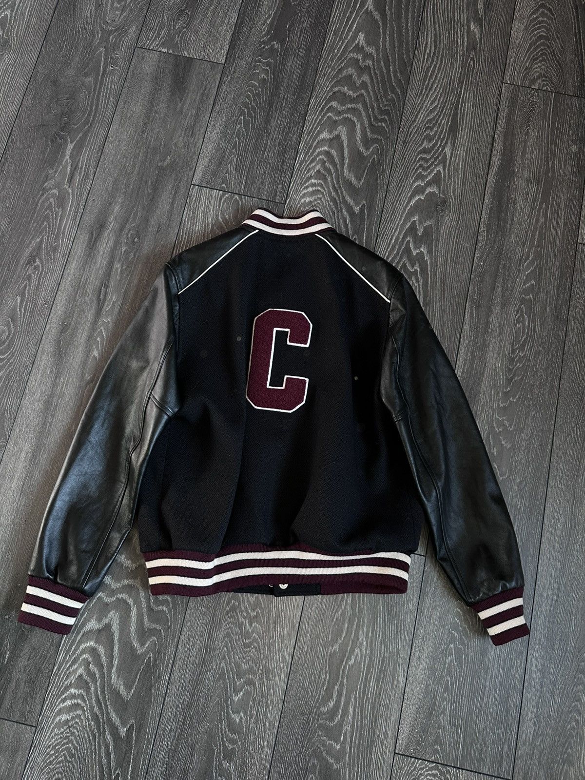 Celine celine c logo wool and leather classic teddy varsity jacket Size US M / EU 48-50 / 2 - 3 Thumbnail