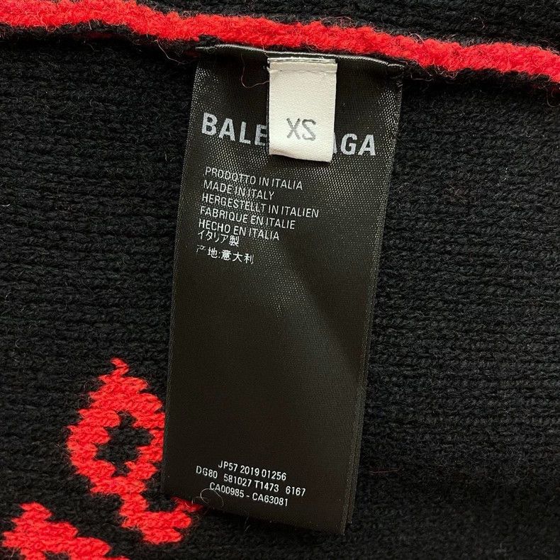 Balenciaga Balenciaga Full Print Logo Red Sweater Size US XS / EU 42 / 0 - 6 Thumbnail