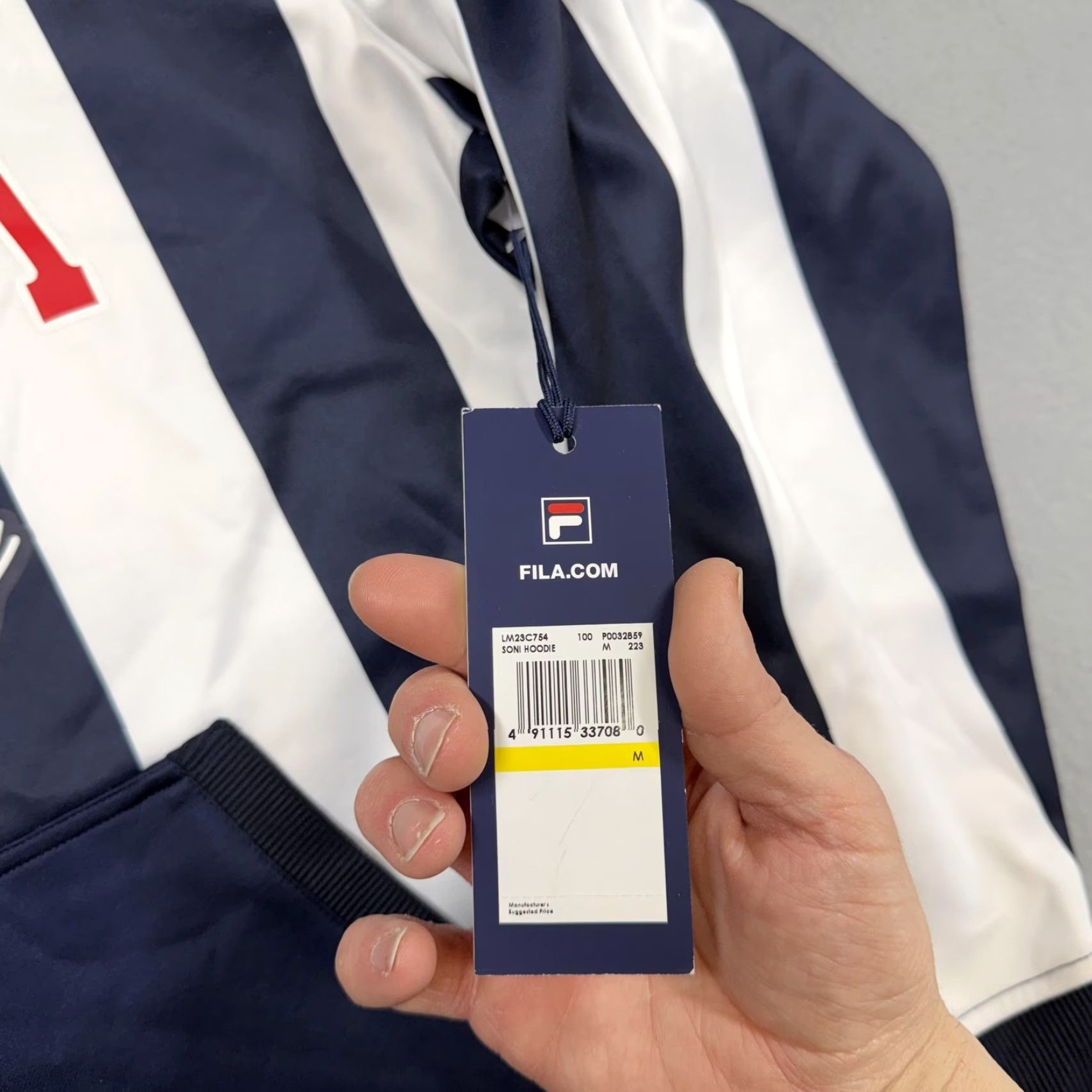 Fila Fila Hoodie Mens Medium Blue White Stripe Sports Legacy Soccer Size US M / EU 48-50 / 2 - 5 Thumbnail