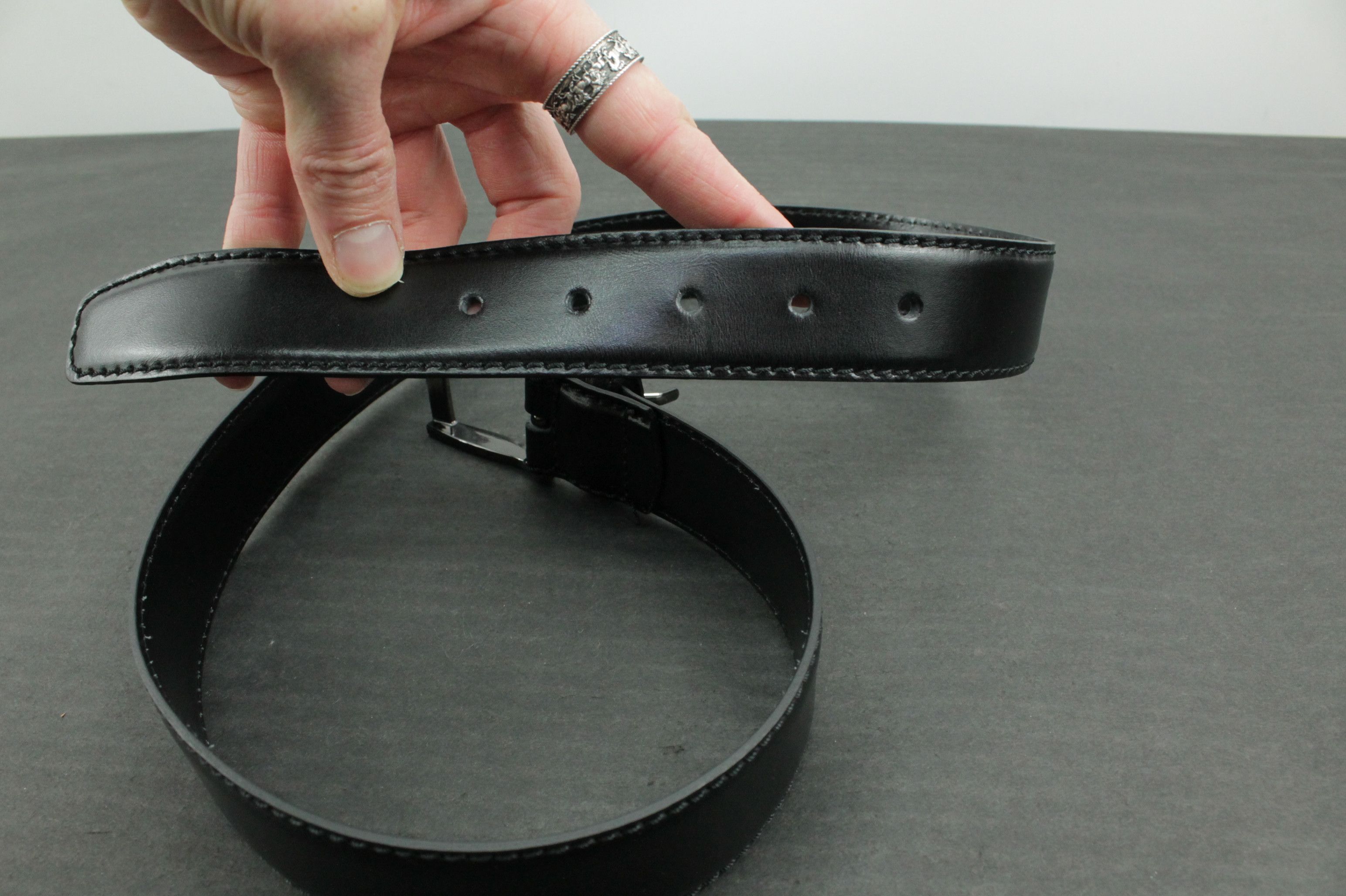 Designer × Joop! JOOP! Quilted Coll. Black Leatrher Belt 3.5cm Size 34 - 4 Thumbnail