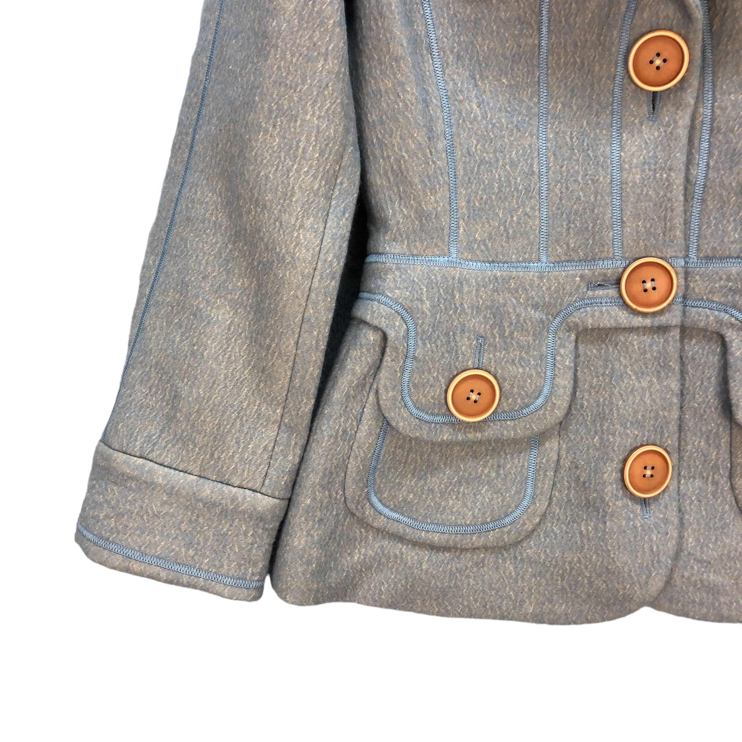 Japanese Brand TOMASO STEFANELLI LANA WOOL COAT #7365-134 Size S / US 4 / IT 40 - 4 Thumbnail