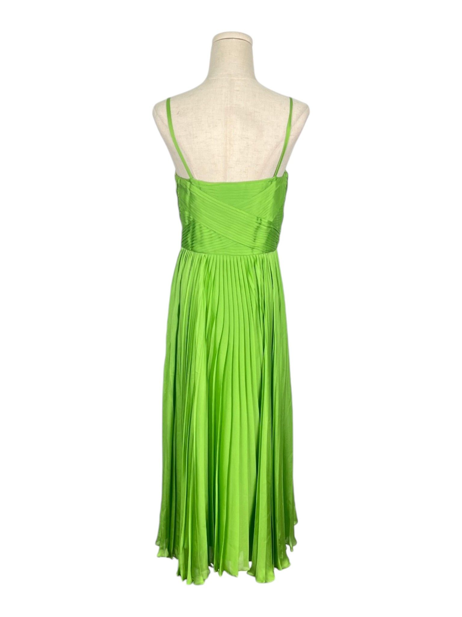 Ralph Lauren Ralph Lauren Lime Green Evening Dress With Pleats Details Size XS / US 0-2 / IT 36-38 - 2 Thumbnail