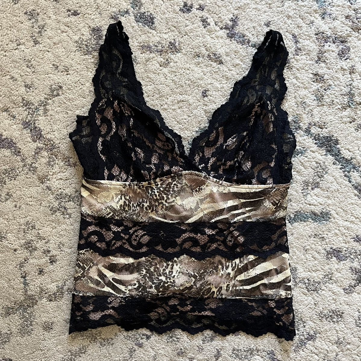 Vintage Vintage Black Lace Tank Size L / US 10 / IT 46 - 1 Thumbnail