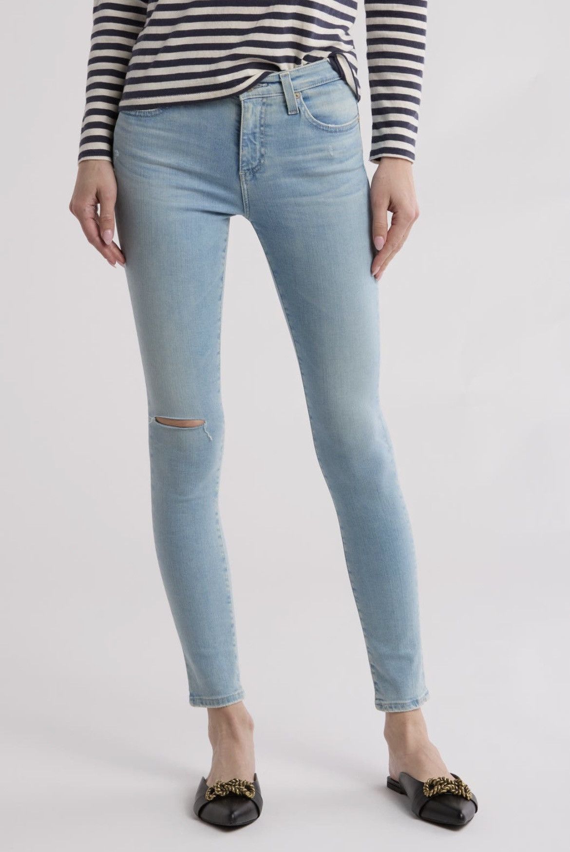 AG Adriano Goldschmied AG Jeans Ripped Legging Ankle Jeans 27 Years Coexist so 28 Size 28" / US 6 / IT 42 - 1 Thumbnail