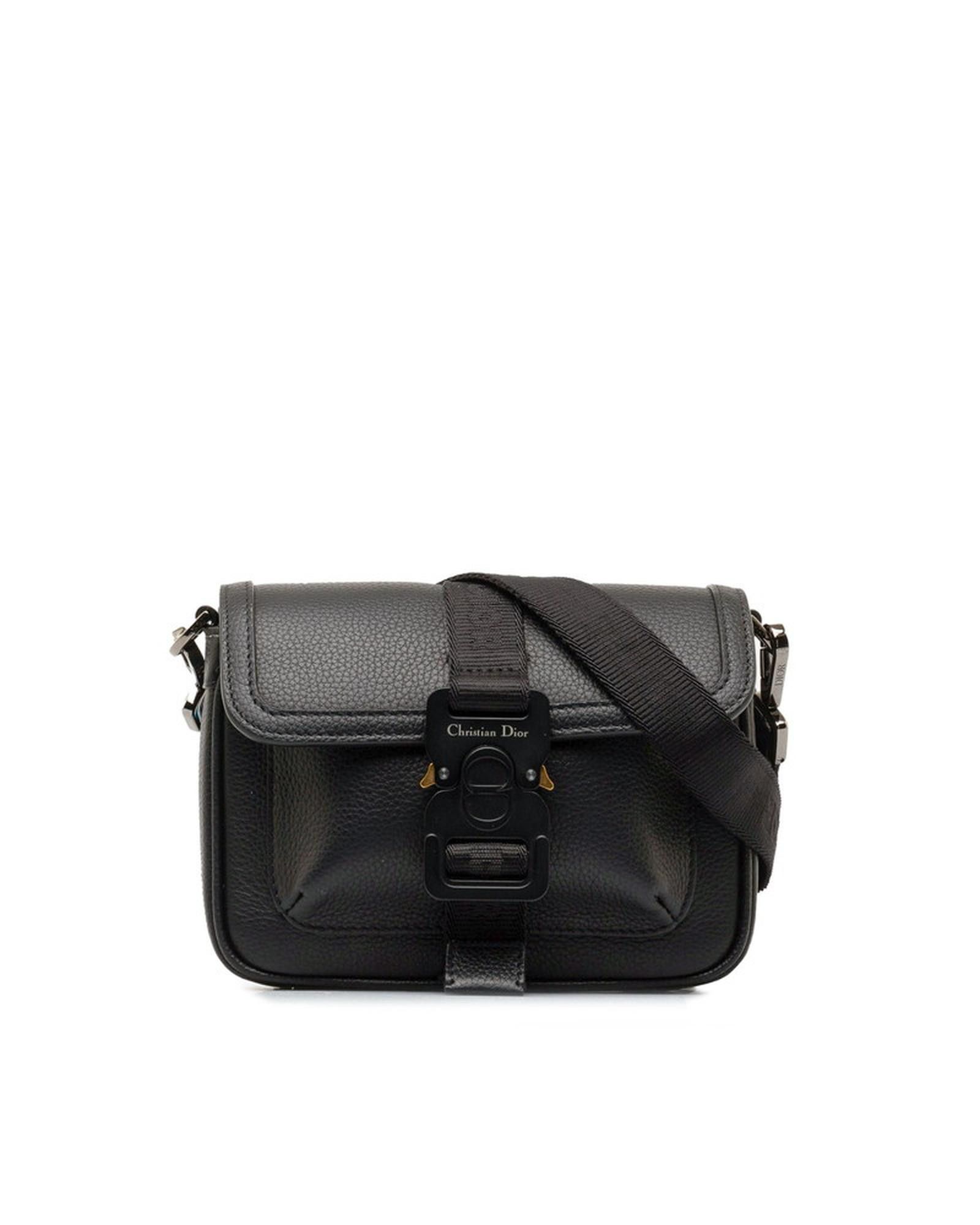image of Mini Black Leather Hit The Road Bag By Dior, Women's