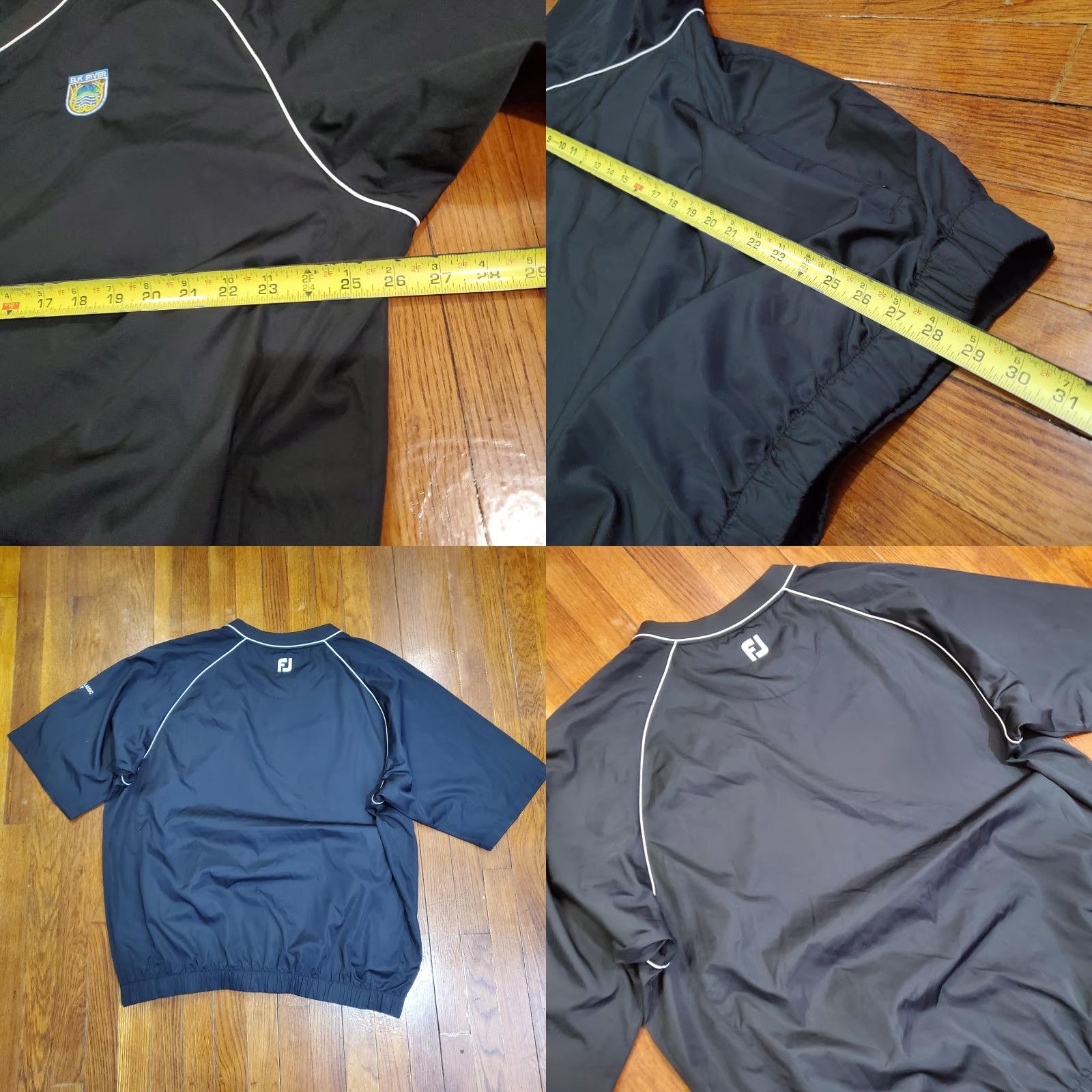 Footjoy FootJoy Golf Windbreaker Jacket Mens XL Black Short Sleeve Pullover Elk River Size US XL / EU 56 / 4 - 8 Thumbnail