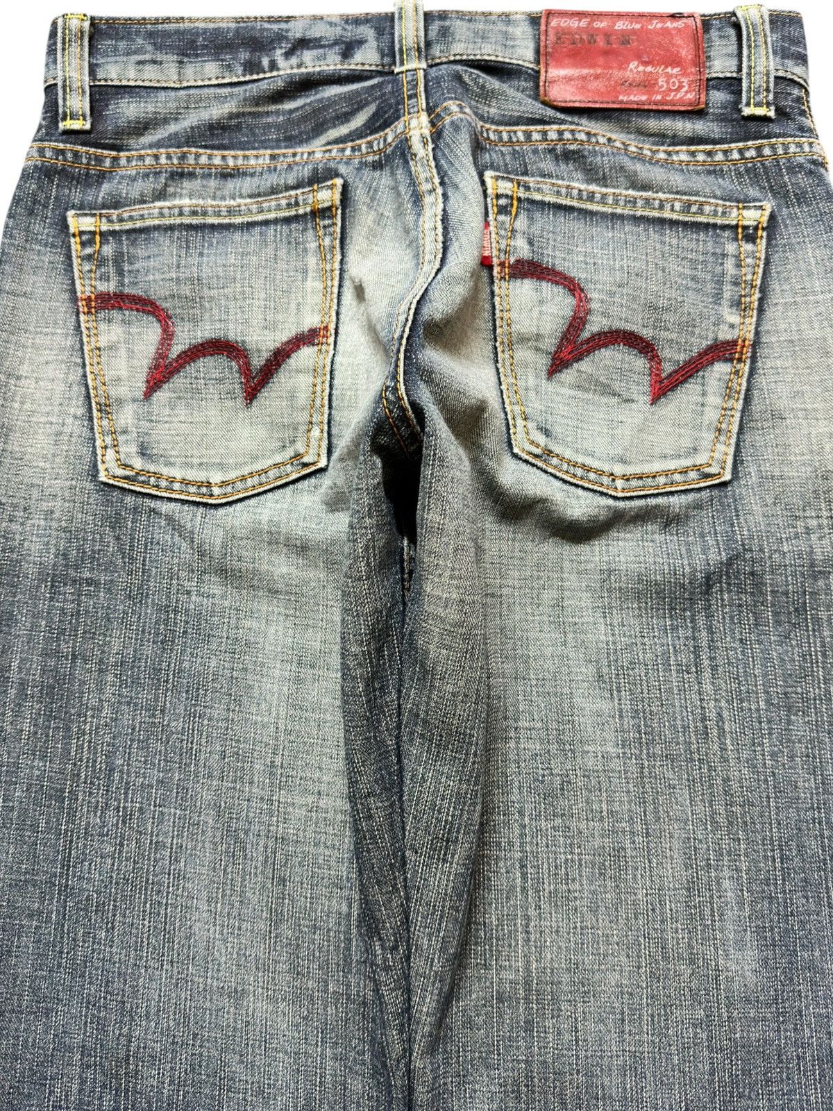 Edwin Vintage Edwin 503 Edge Of Blue Jeans Faded Distressed Denim Size US 31 - 5 Thumbnail