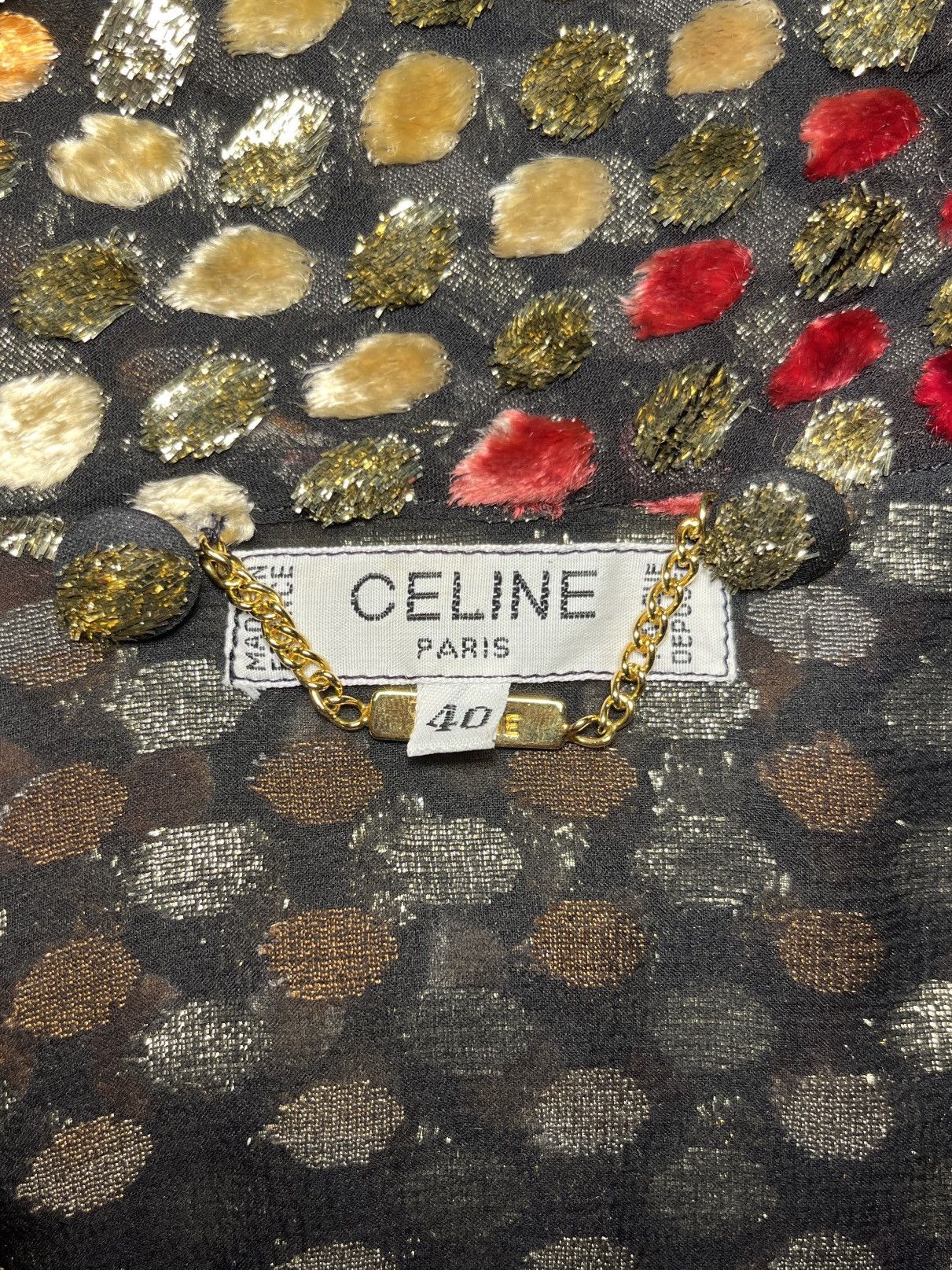 Celine Celine sheer silk polka dot tinsel dress Size M / US 6-8 / IT 42-44 - 4 Thumbnail