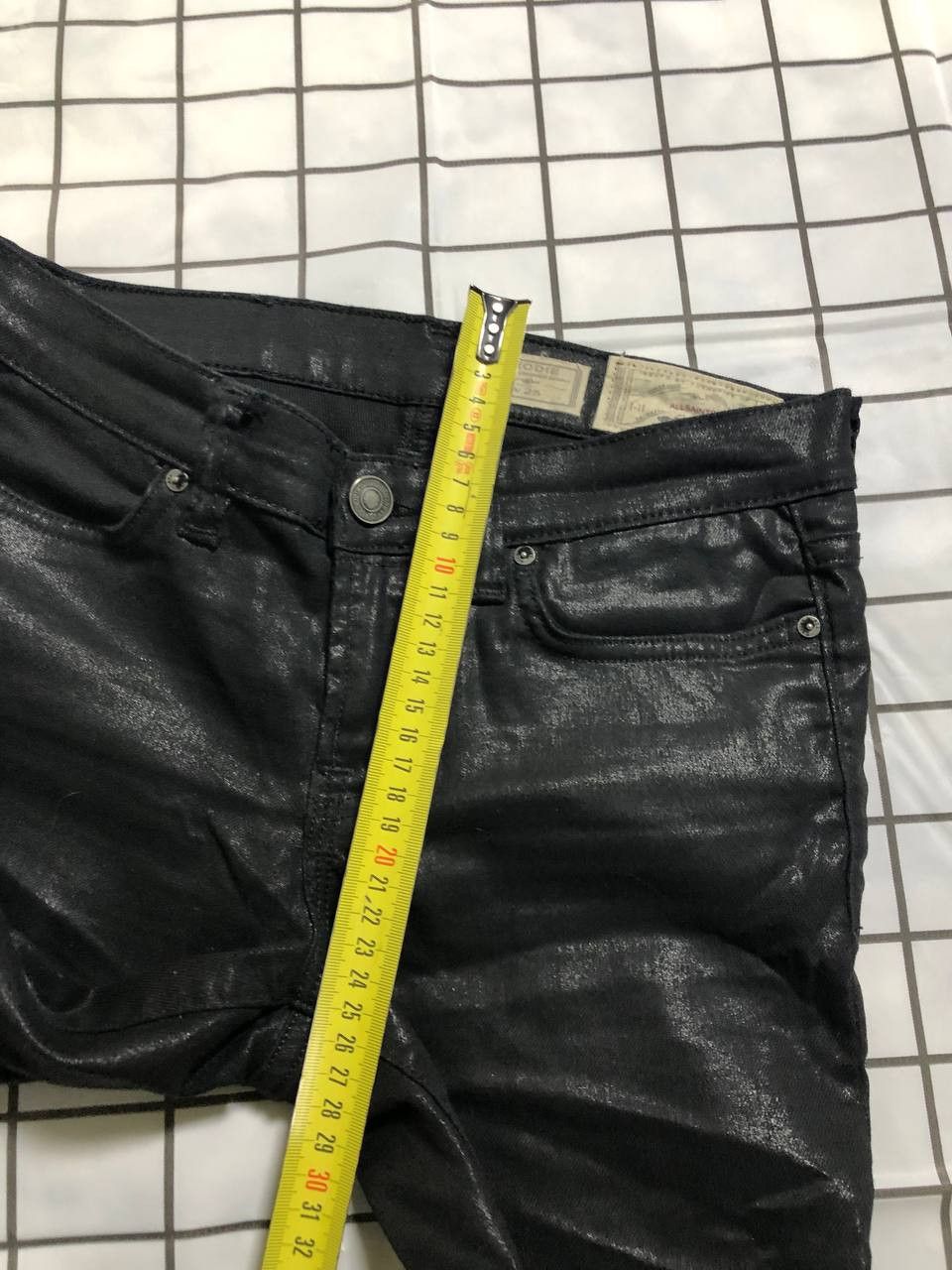 Allsaints All Saints Low Rise Cropped Skinny Jeans, Coated, Petrel Size 25" / US 0 / IT 36 - 8 Thumbnail