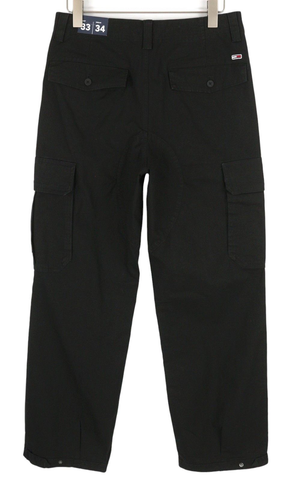 Tommy Hilfiger AIDEN BAGGY CARGO W33/L34 Black Textured Zip Trousers 85170 Size US 33 - 2 Thumbnail