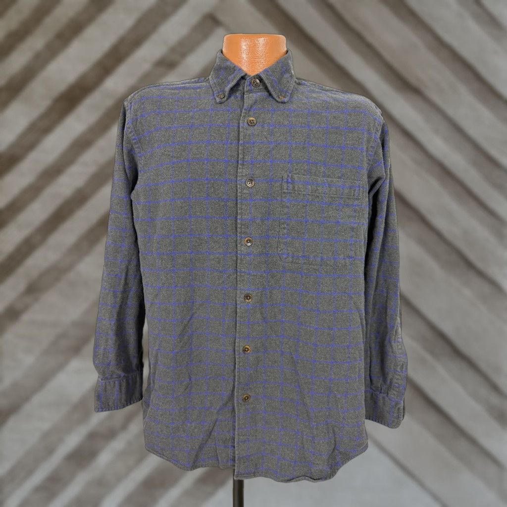 Orvis Orvis Luxury Flannel Shirt Men M Gray Blue Check Button-Up Shirt-Long Sleeve Casual Outdoors Mens M Cotton Flannel Check Pockets Size US M / EU 48-50 / 2 - 1 Thumbnail