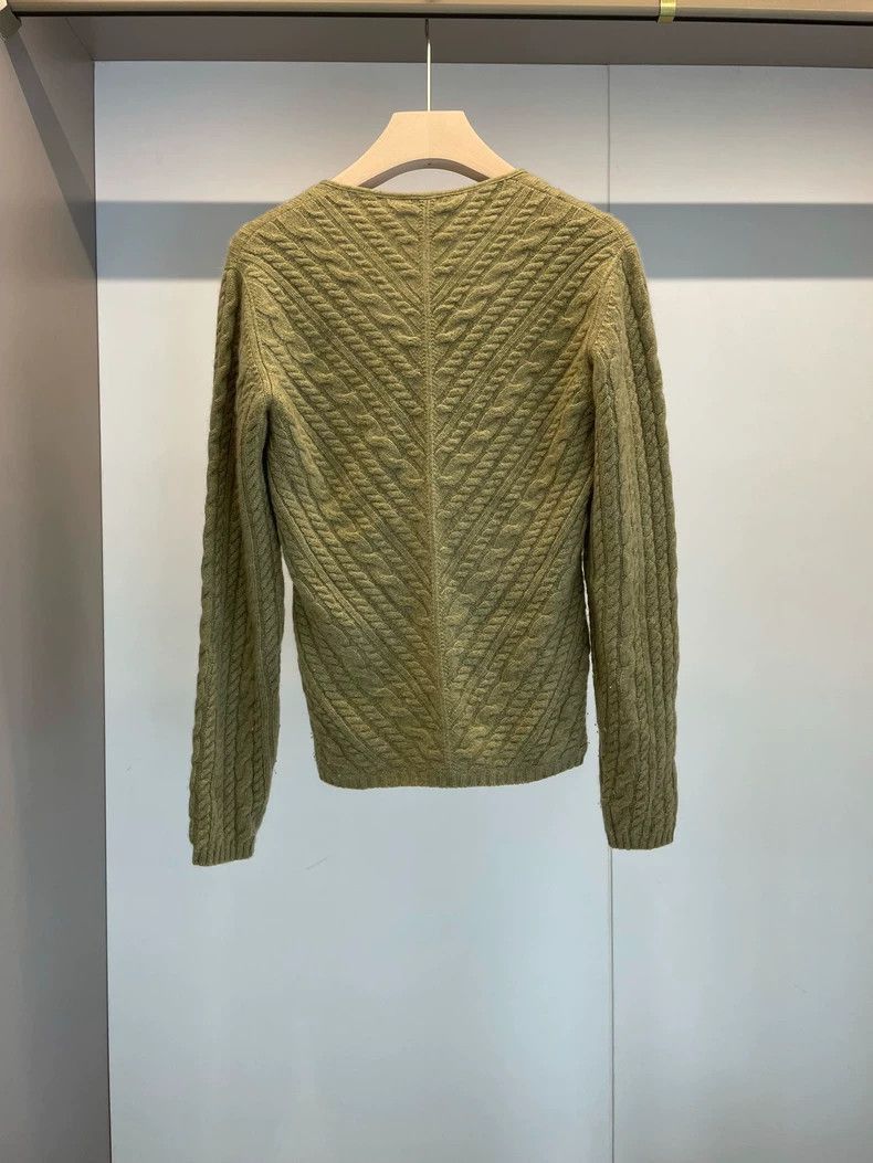 Loro Piana Loro Piana Green Cashmere Cable Sweater- Size US L / EU 52-54 / 3 - 1 Thumbnail