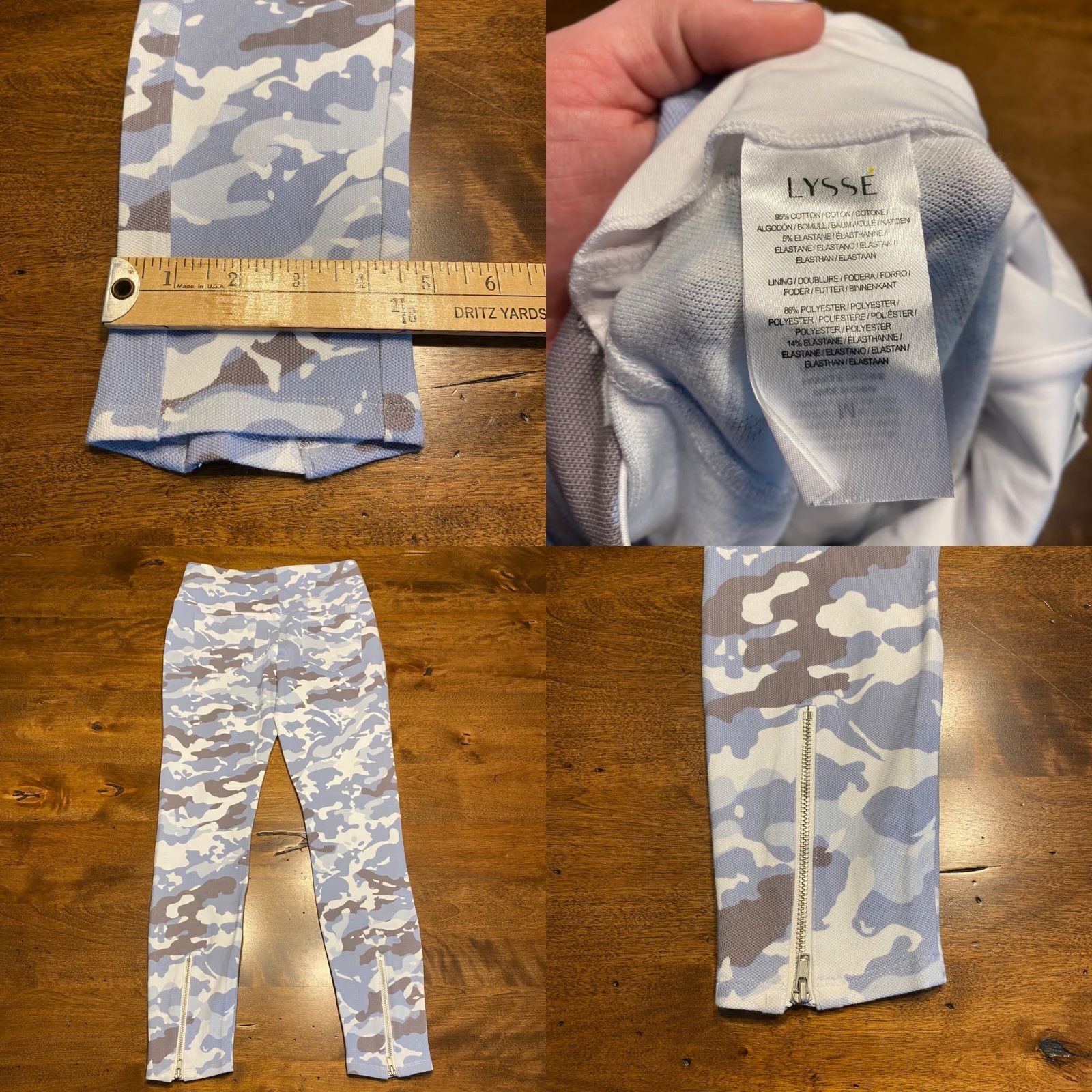 Vintage VINTAGE Lysse Women's Capri Pants Slim Slim Fit Ankle Zip Pockets Blue Camo Workwear Casual M Size 32" / US 10 / IT 46 - 8 Thumbnail