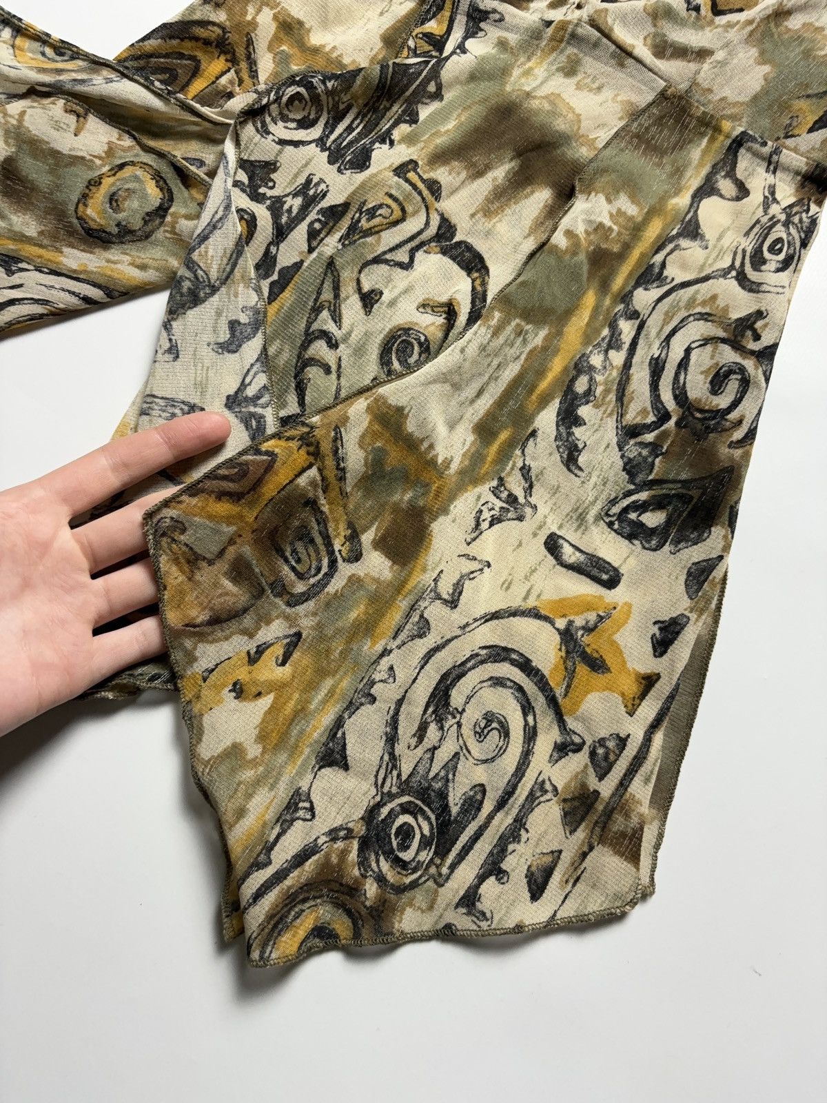 Vintage Italian vintage mesh asymmetric tee boho printed t-shirt Size S / US 4 / IT 40 - 5 Thumbnail