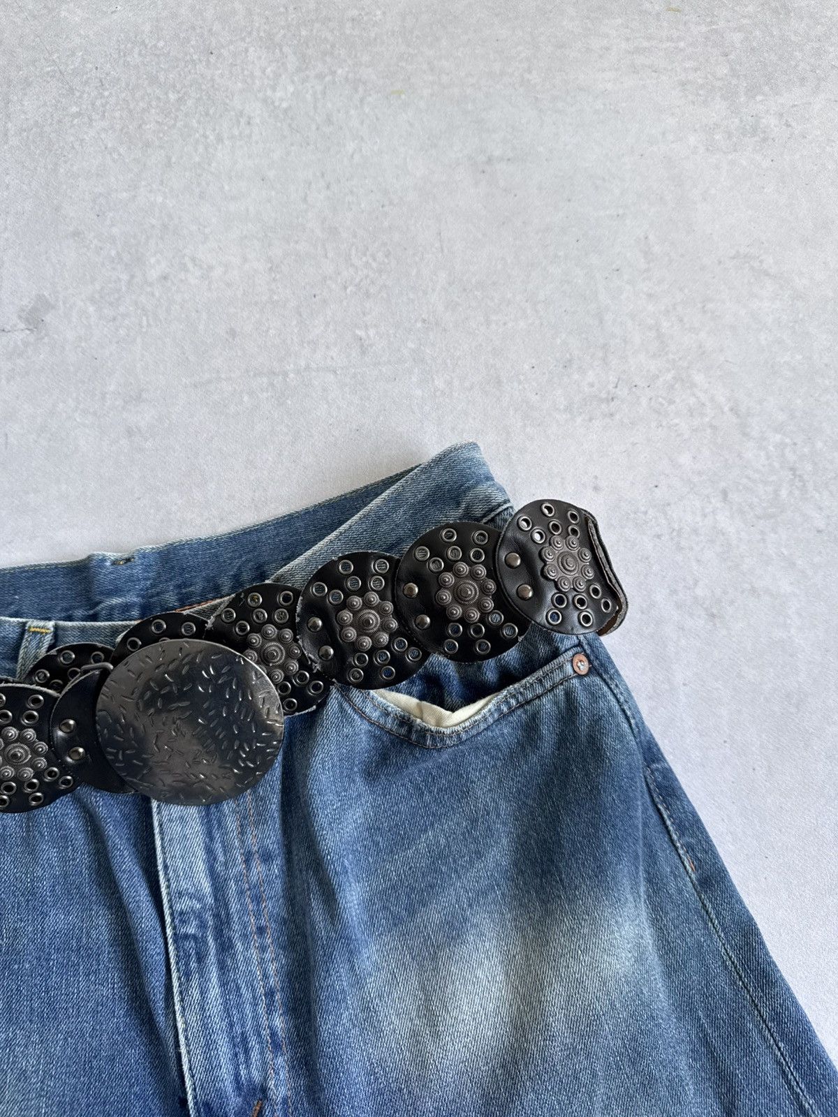 KMRii Vintage KMRii Style Studded Leather Belt Avant-Garde Y2K Size ONE SIZE - 2 Thumbnail
