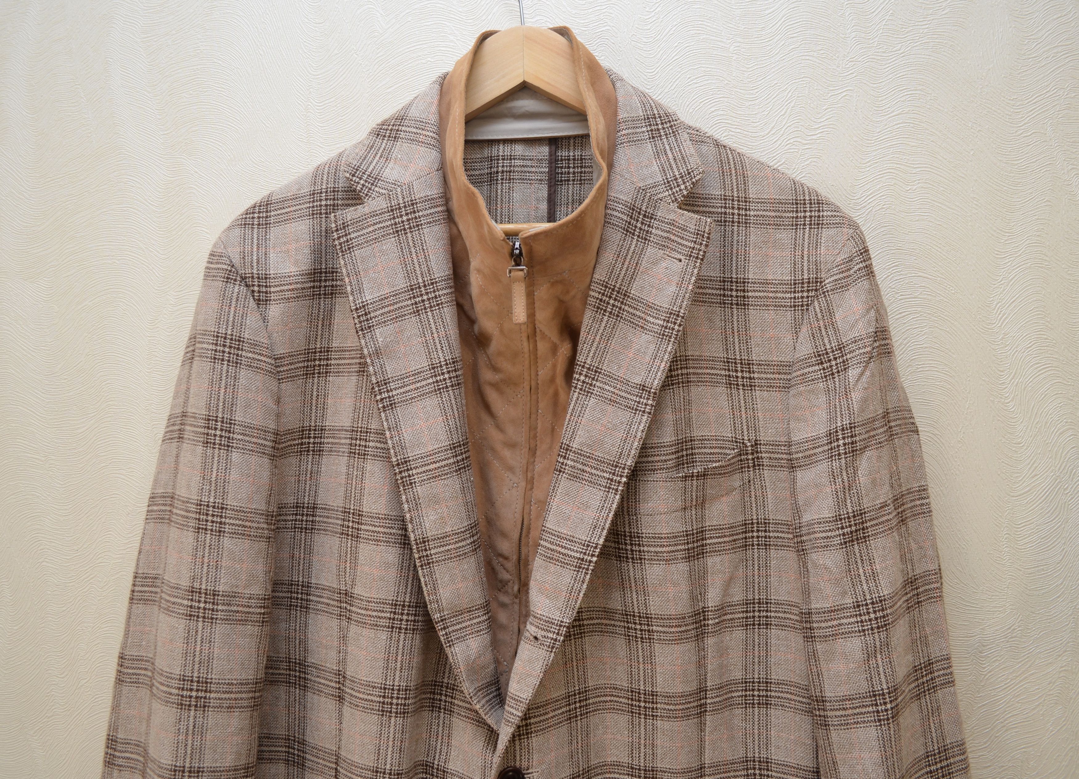 Designer × Faconnable Faconnable Blazer Jacket Unlined Check Wool EU58 US48 Size 48R - 2 Thumbnail