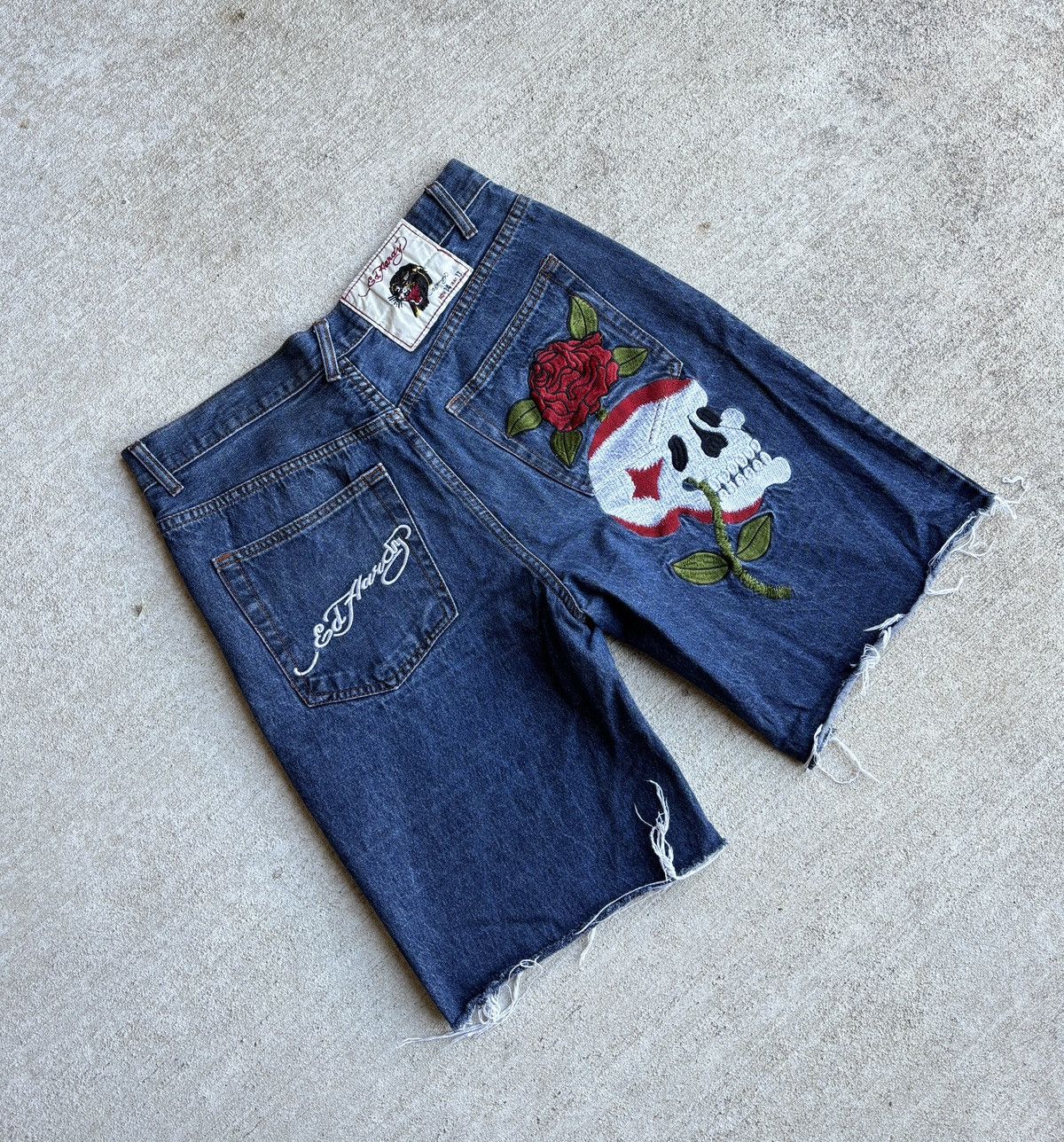 image of Crazy Baggy Y2K Ed Hardy Denim Jorts 34, Men's