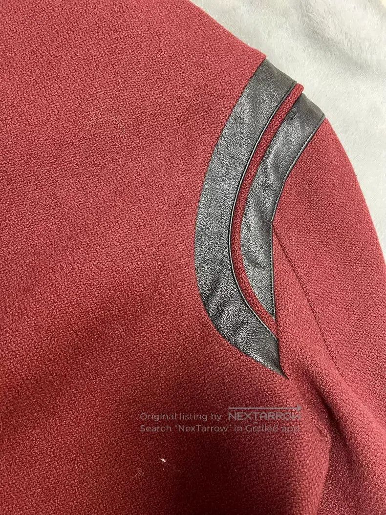 Saint Laurent Paris Saint Laurent Paris Burgundy Black Sheepskin Mixed Wool Ba Size US M / EU 48-50 / 2 - 6 Thumbnail