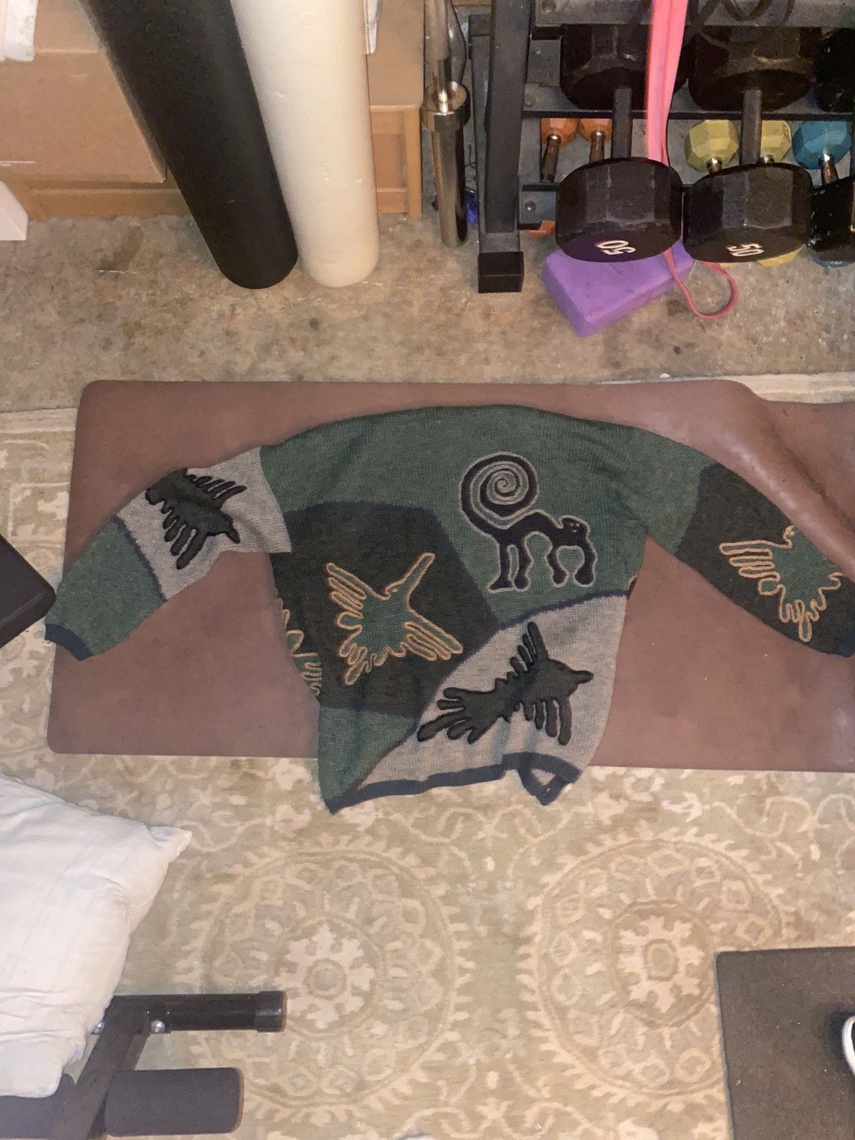 Vintage Green Alpaca Animal Cardigan Size US L / EU 52-54 / 3 - 2 Thumbnail