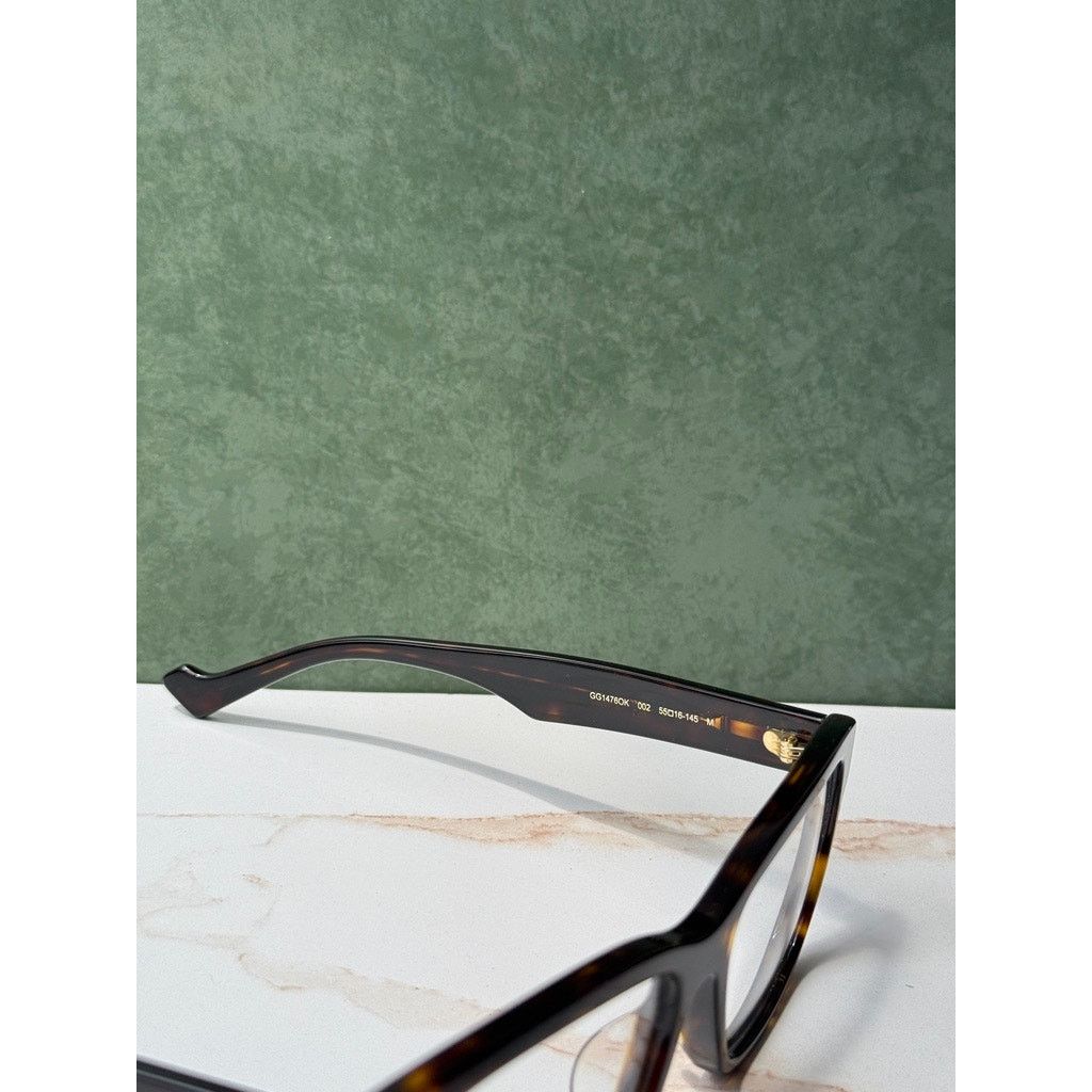 Gucci NEW Gucci GG1476OK Havana Brown Cat Eye Eyeglasses Frames Size ONE SIZE - 8 Thumbnail