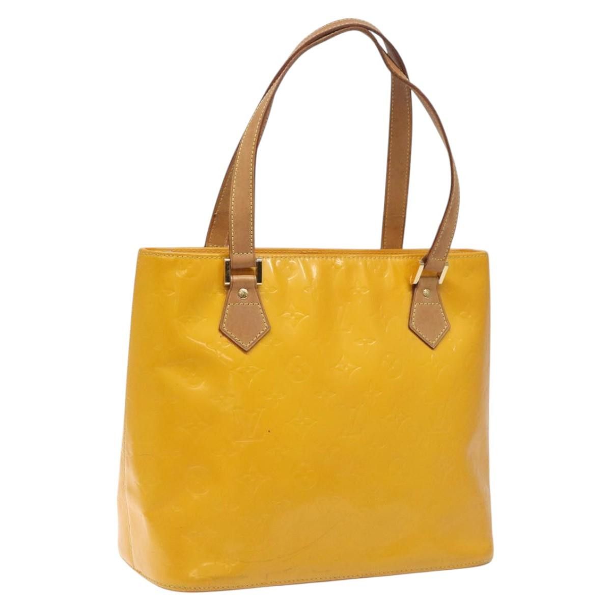 LOUIS VUITTON Monogram Vernis Houston Hand Bag Jaune M91121
