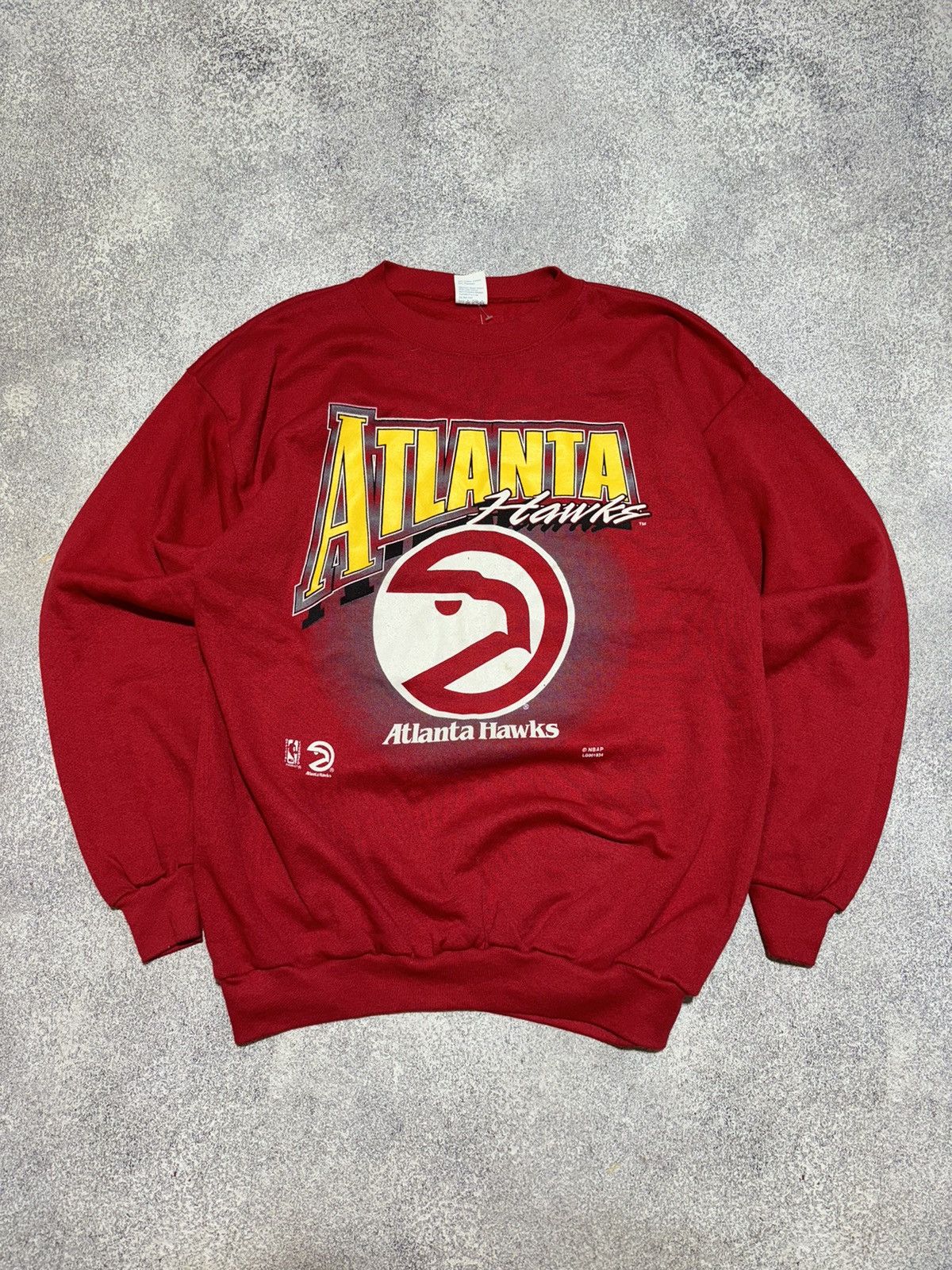 NBA × Vintage Vintage 1980s Atlanta Hawks Crewneck Sweatshirt NBA NFL NHL Size US XL / EU 56 / 4 - 1 Thumbnail