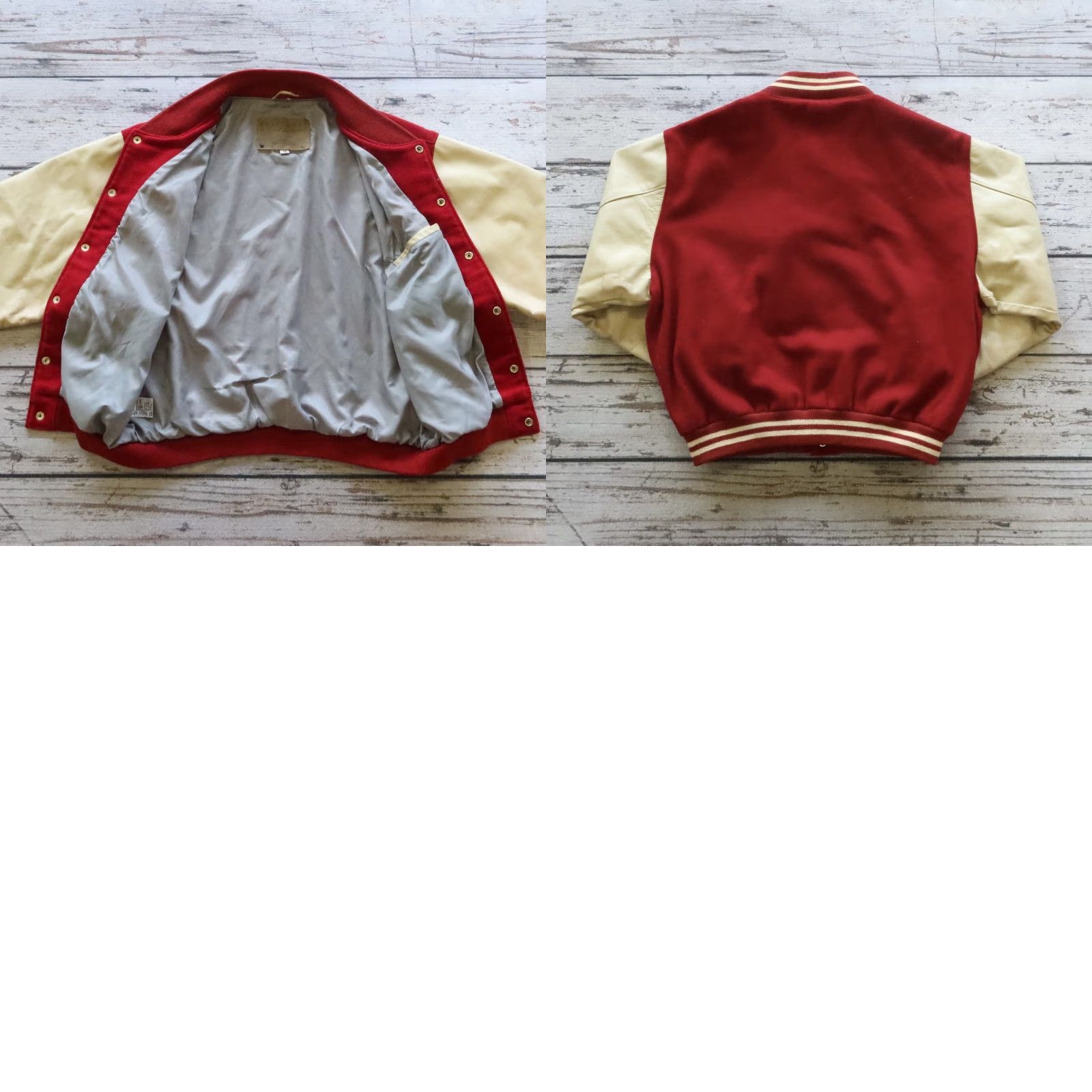 Vintage VINTAGE East West Leather Varsity Jacket Men M Red Football style USA Made in USA Size US M / EU 48-50 / 2 - 9 Thumbnail