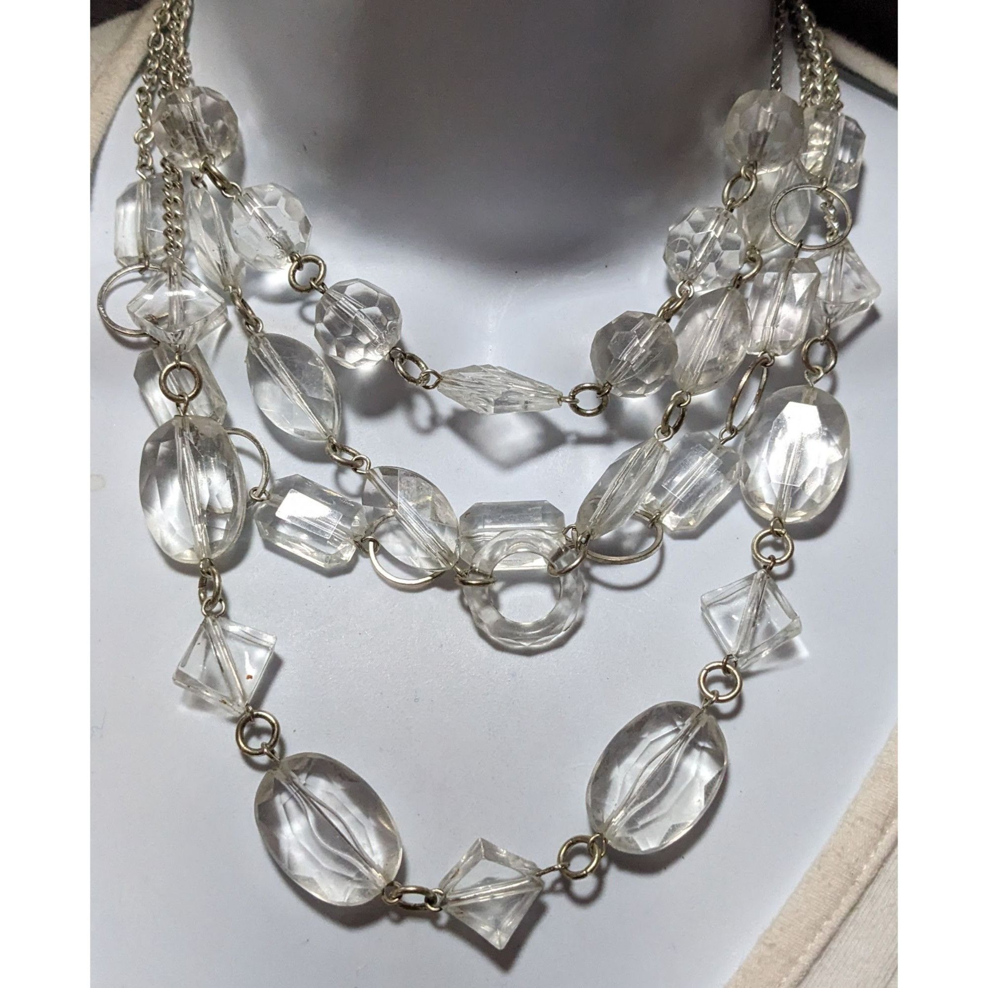 Other Clear Chunky Gemmed Multilayer Necklace Size ONE SIZE - 5 Thumbnail