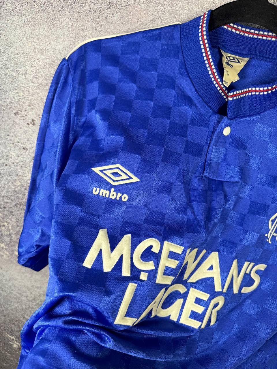 Umbro 80's Vintage Rangers Glasgow 1987/90 Umbro Soccer Jersey Size US M / EU 48-50 / 2 - 7 Thumbnail