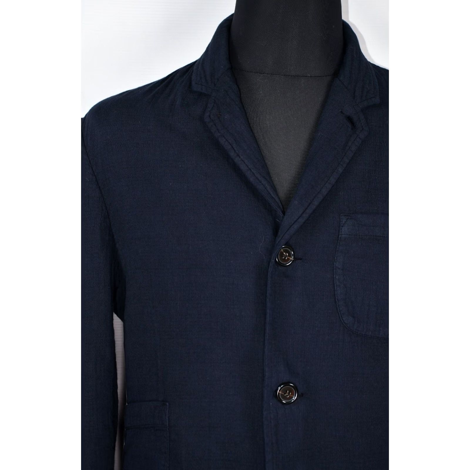 Universal Works Universal Works Blazer Jacket Mens L Cotton Blue 100% Cotton Solid Regular Vintage: No Size 42R - 3 Thumbnail