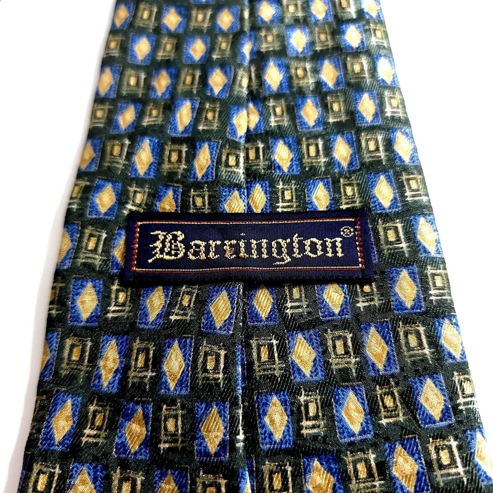 Other Barrington Blue Green Abstract Geometric Print Wide Silk Tie Size ONE SIZE - 3 Thumbnail