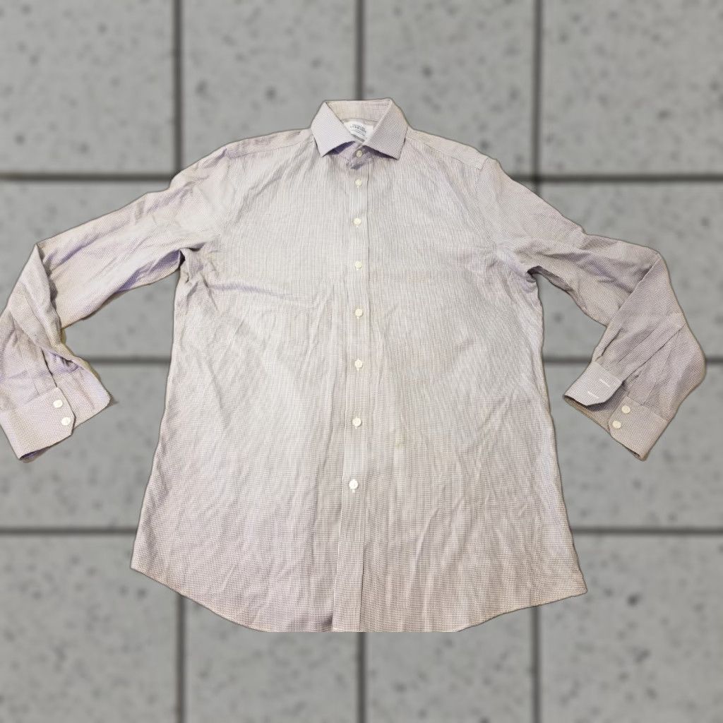 Charles Tyrwhitt Mens Charles Tyrwhitt Dress Shirt 16.5 33 Gray Cotton Button Long Sleeve Size 46R - 1 Thumbnail