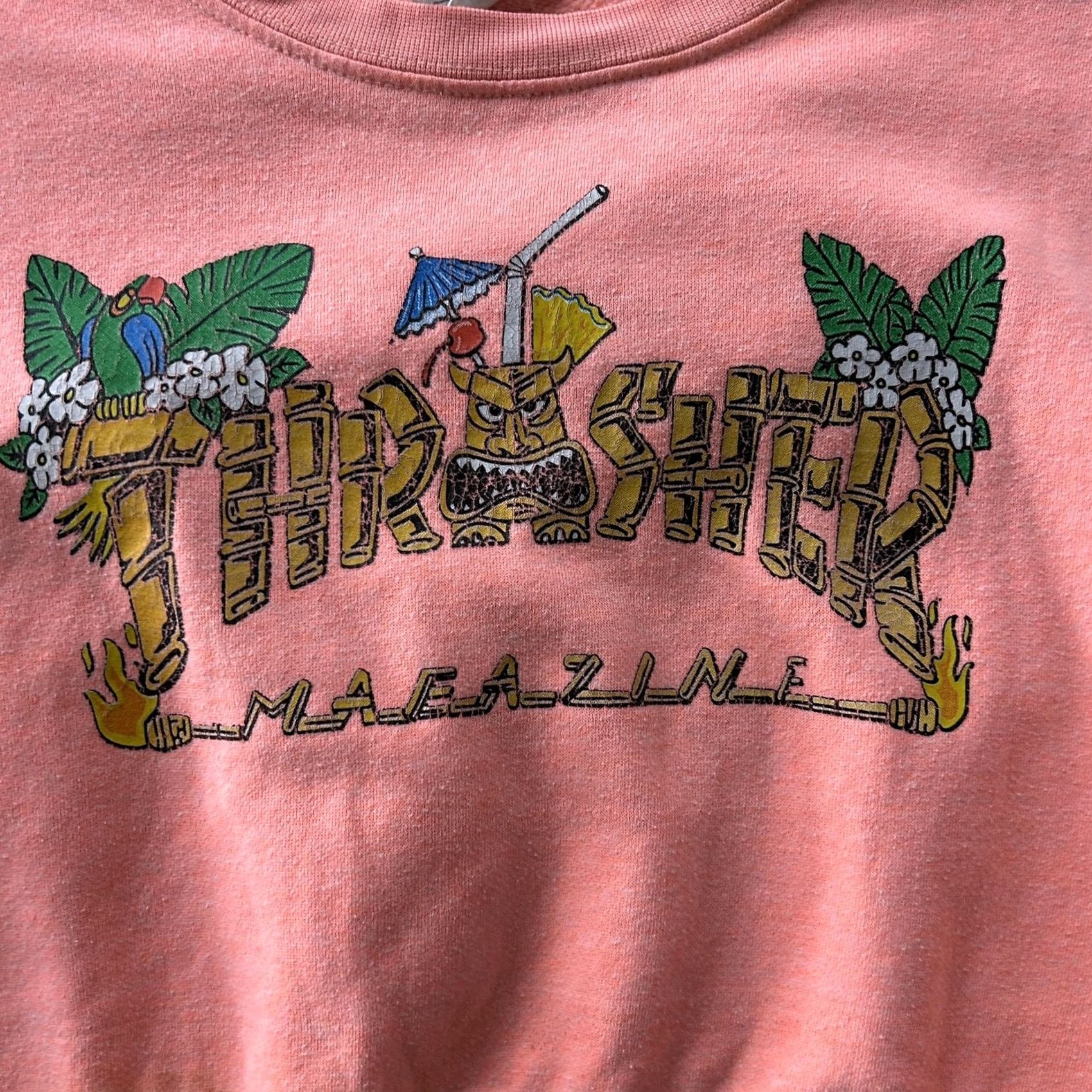 Thrasher Thrasher Magazine Sweatshirt Womens Small Pink Cropped Graphic Pullover Fleece Size S / US 4 / IT 40 - 2 Thumbnail